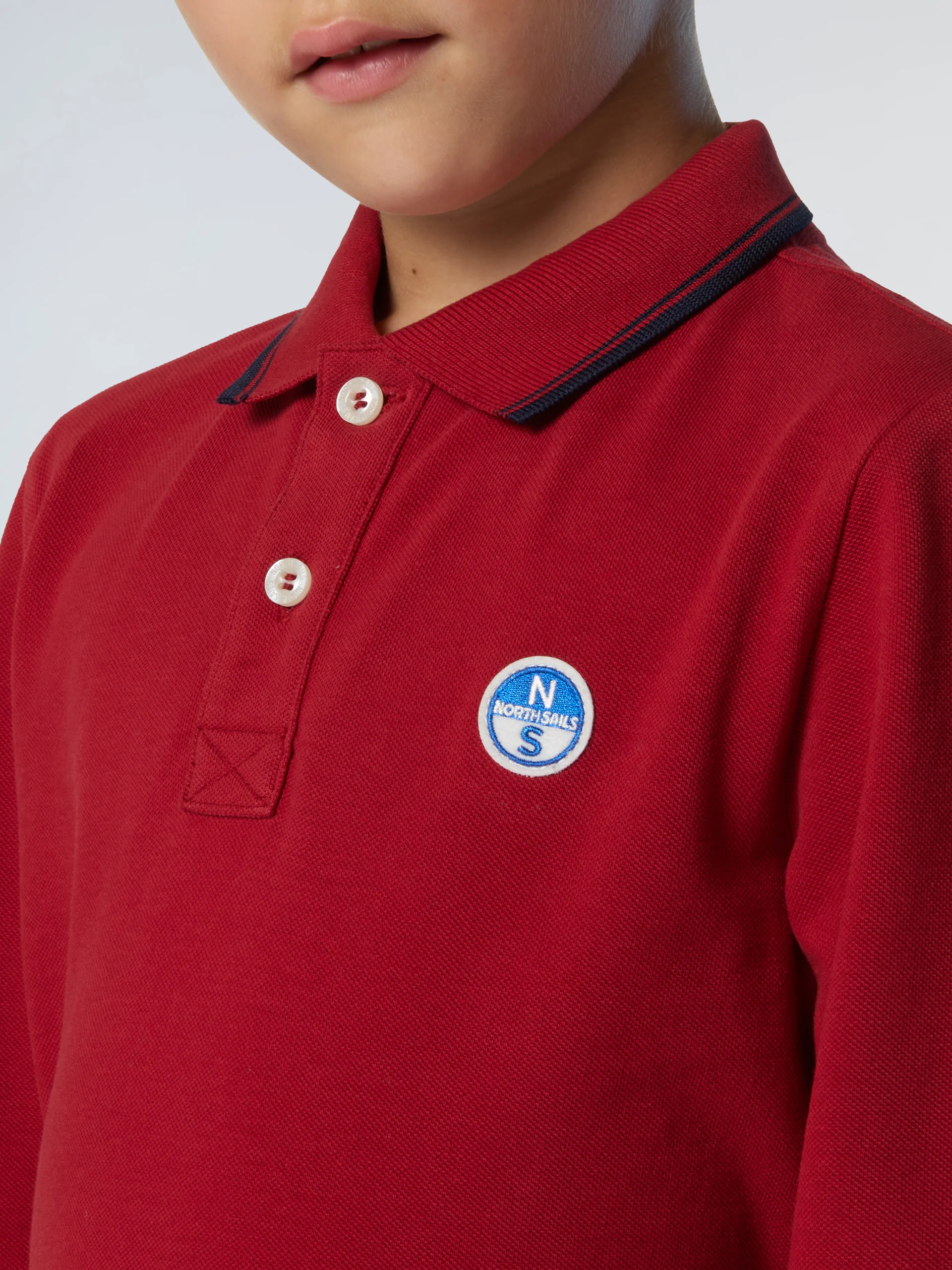 Long-sleeved polo shirt with collar lettering - Image 13