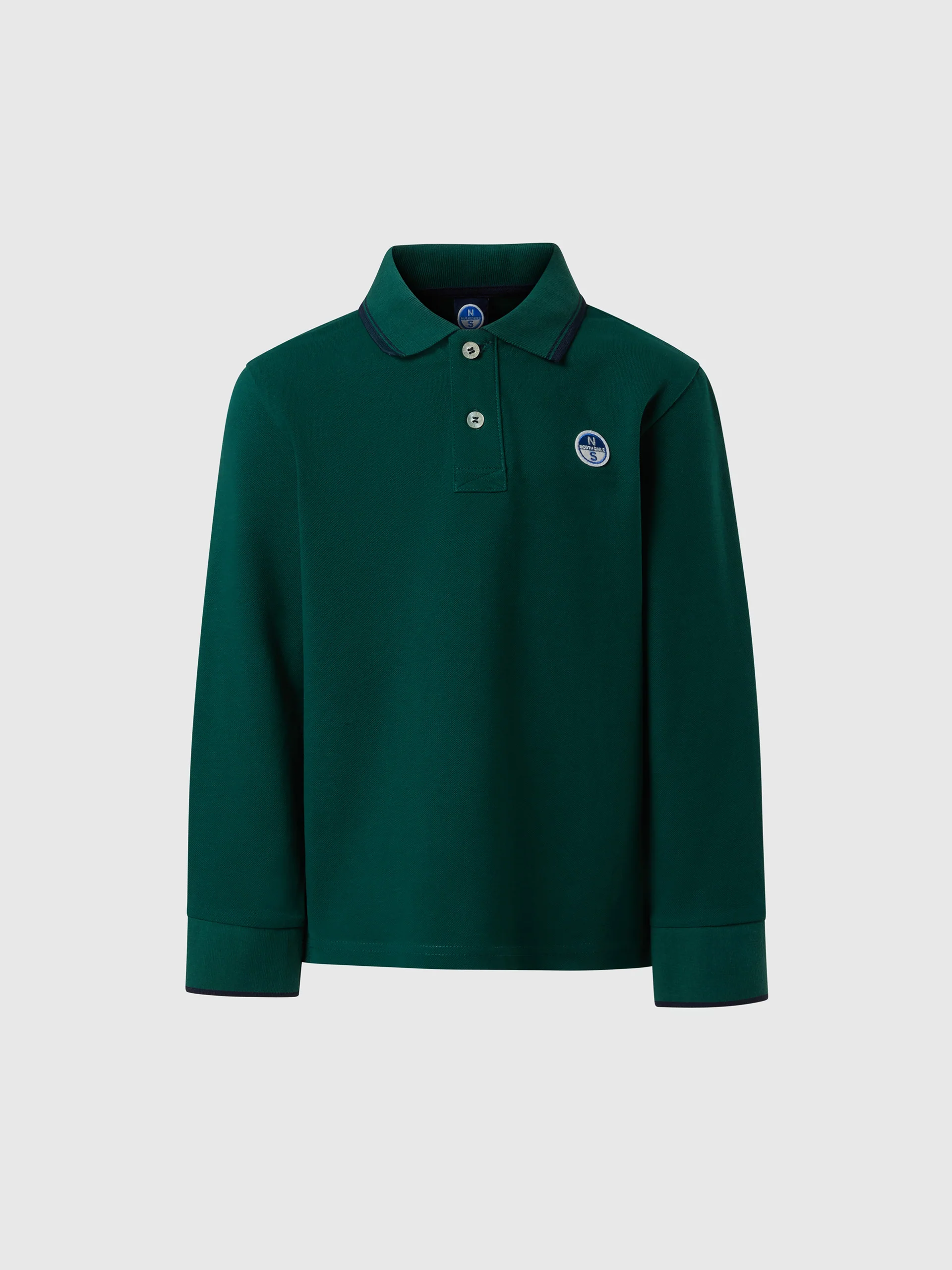 Long-sleeved polo shirt with collar lettering - Image 22