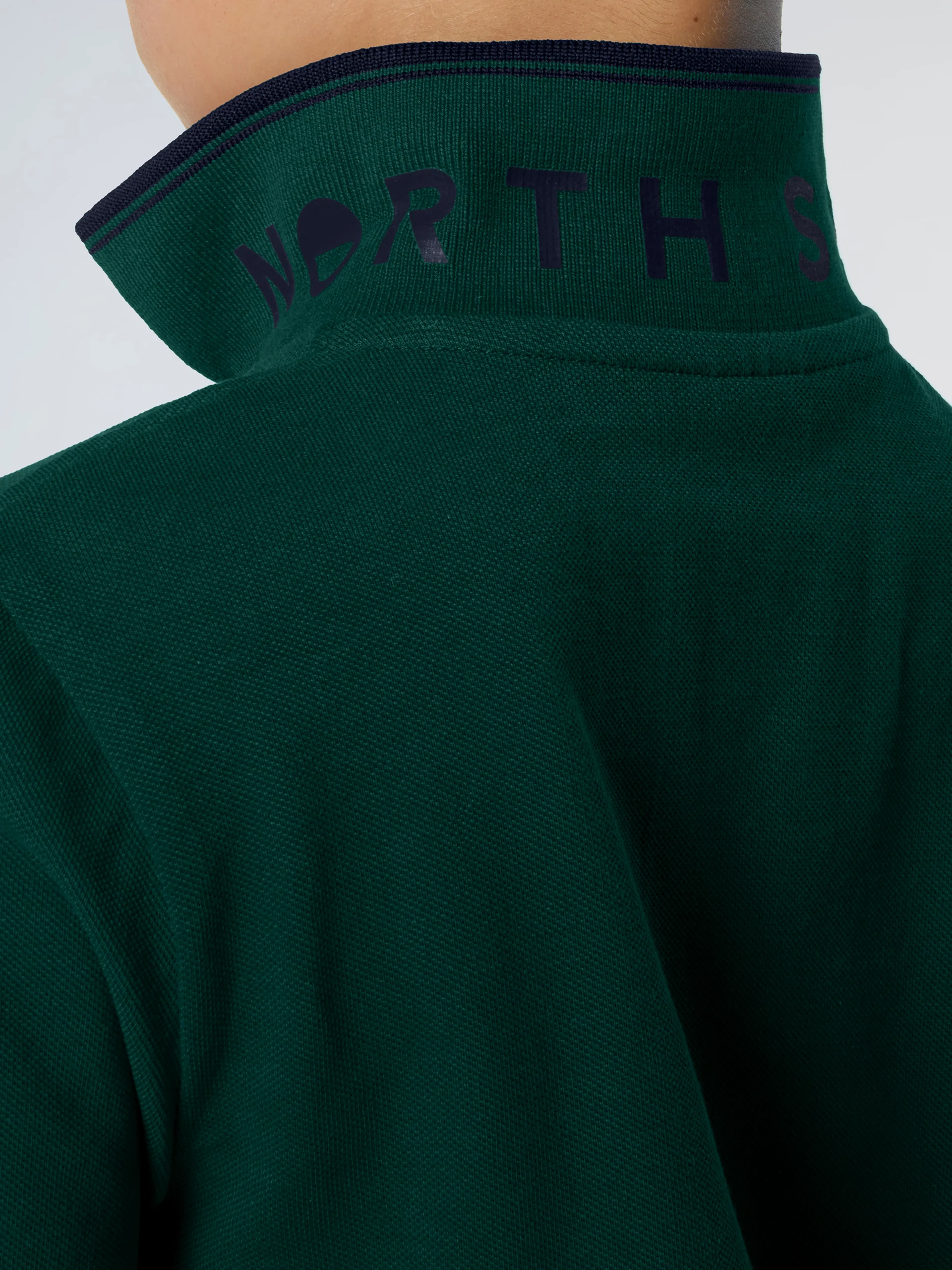 Long-sleeved polo shirt with collar lettering - Image 23
