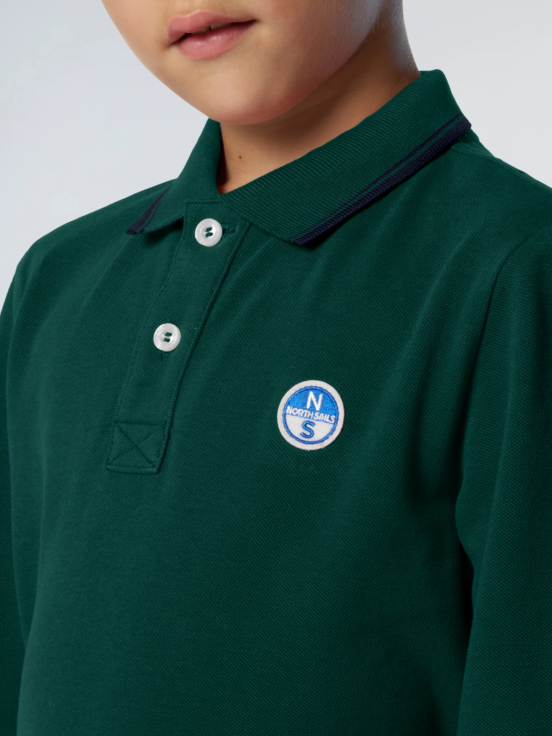Long-sleeved polo shirt with collar lettering - Image 24