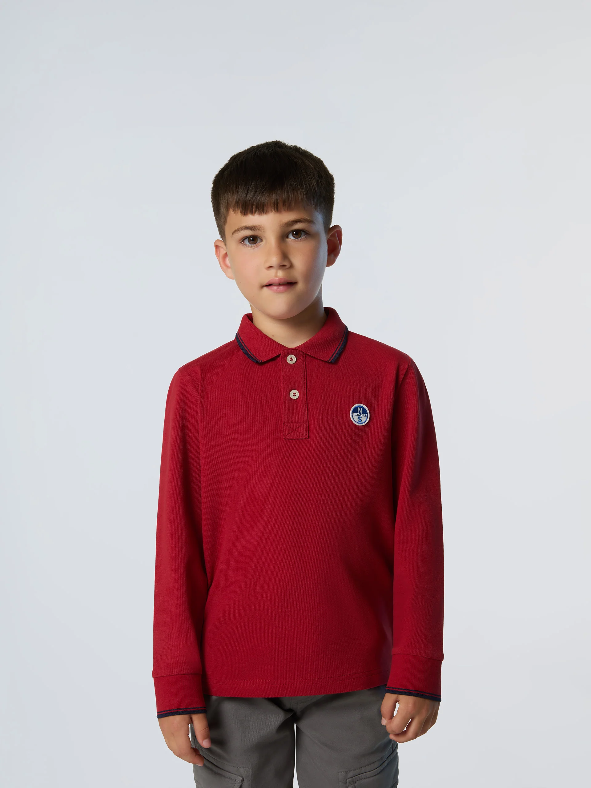 Long-sleeved polo shirt with collar lettering - Image 8