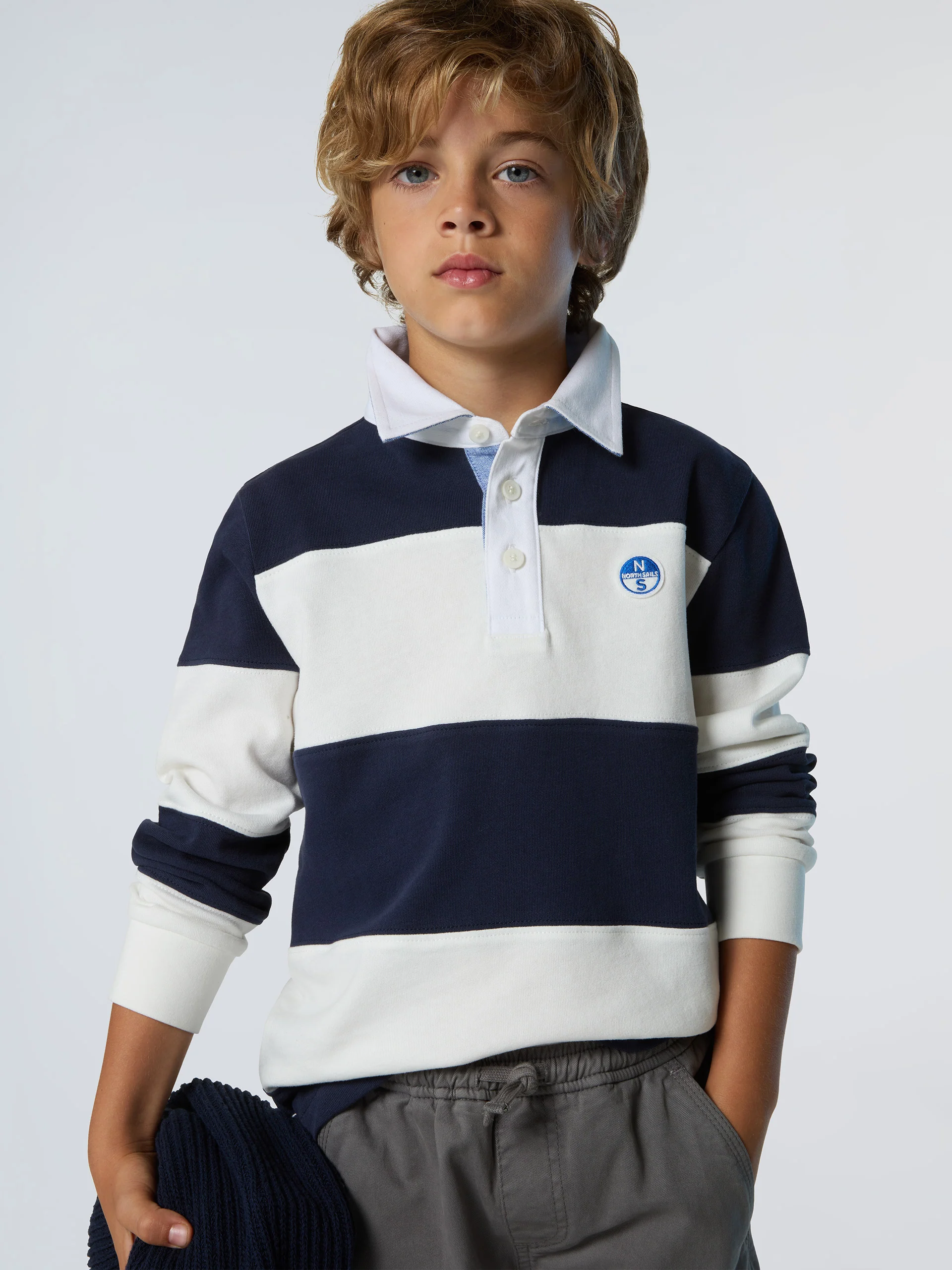 Striped long-sleeved rugby top - Image 2