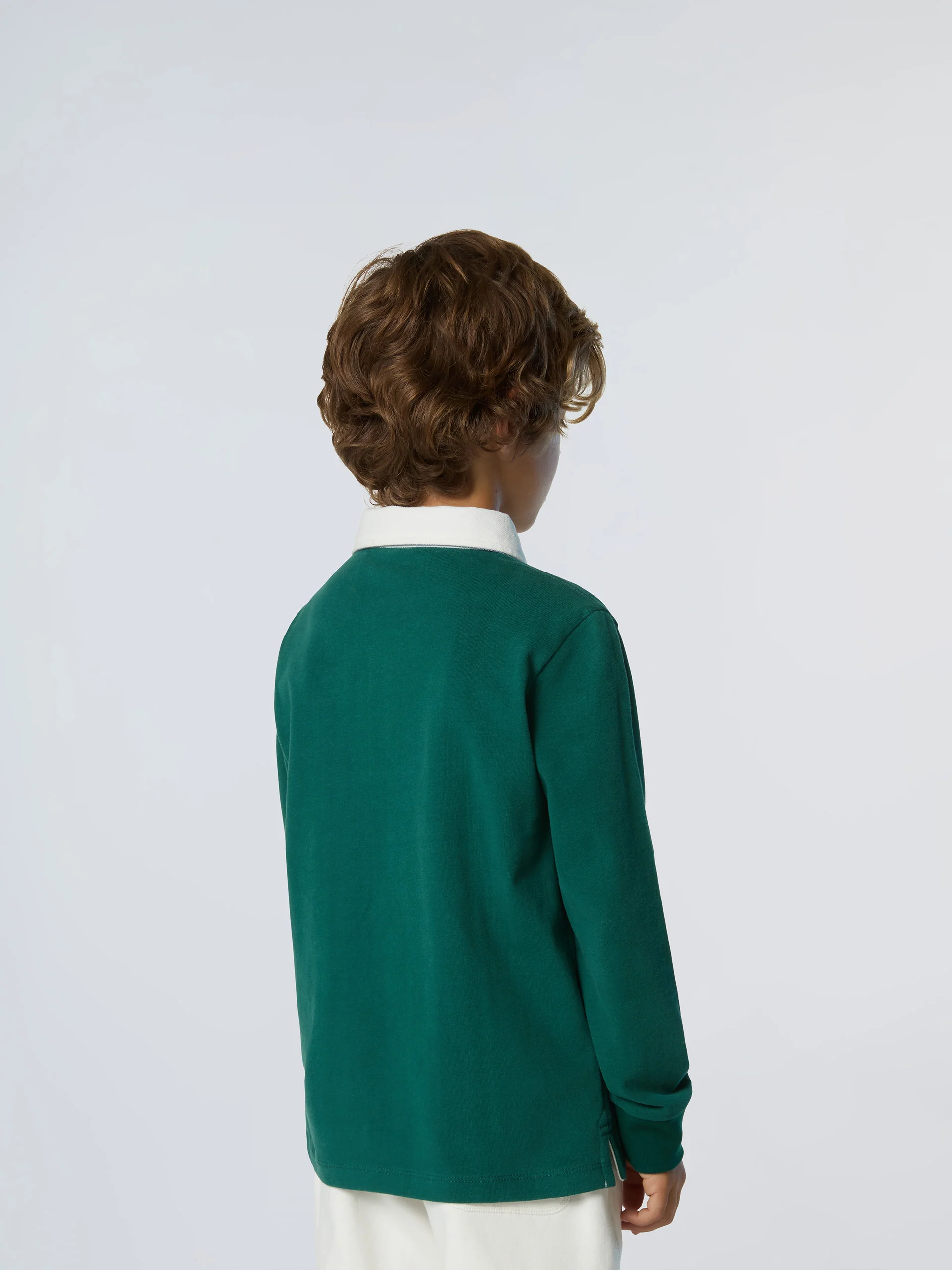 Long-sleeved polo shirt with logo patch - Image 4