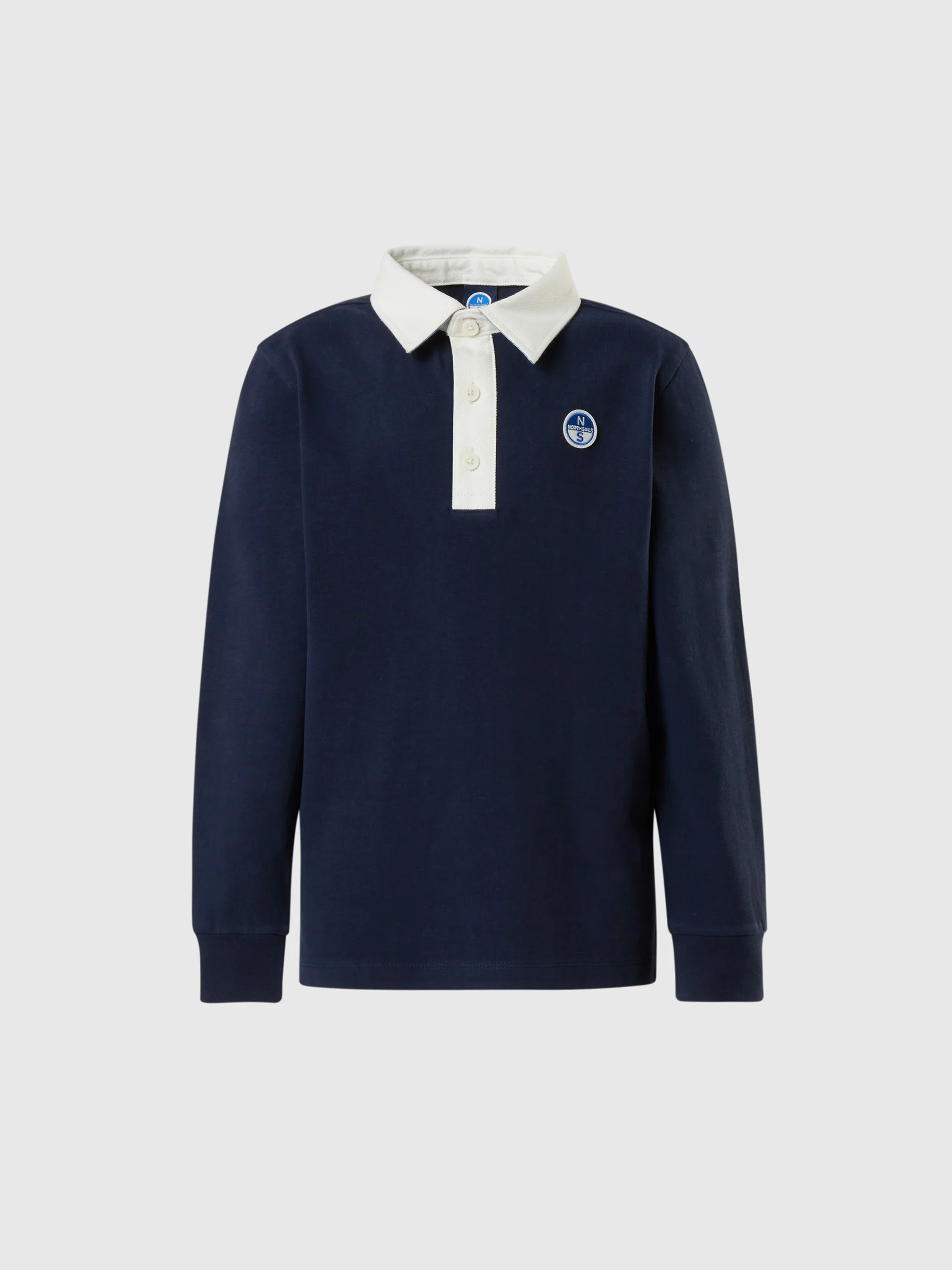 Long-sleeved polo shirt with logo patch - Image 8