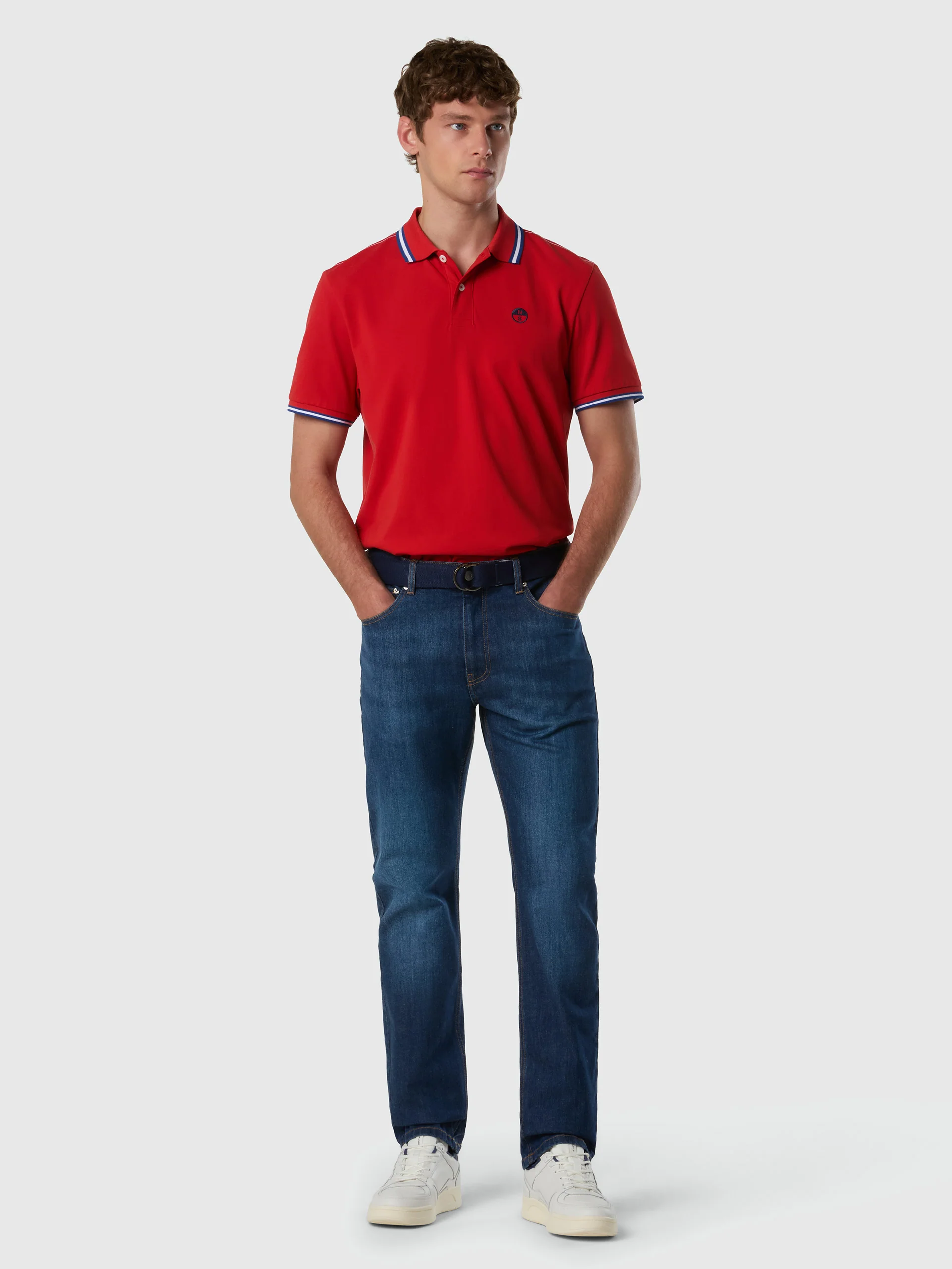 Polo shirt with striped trims - Image 12