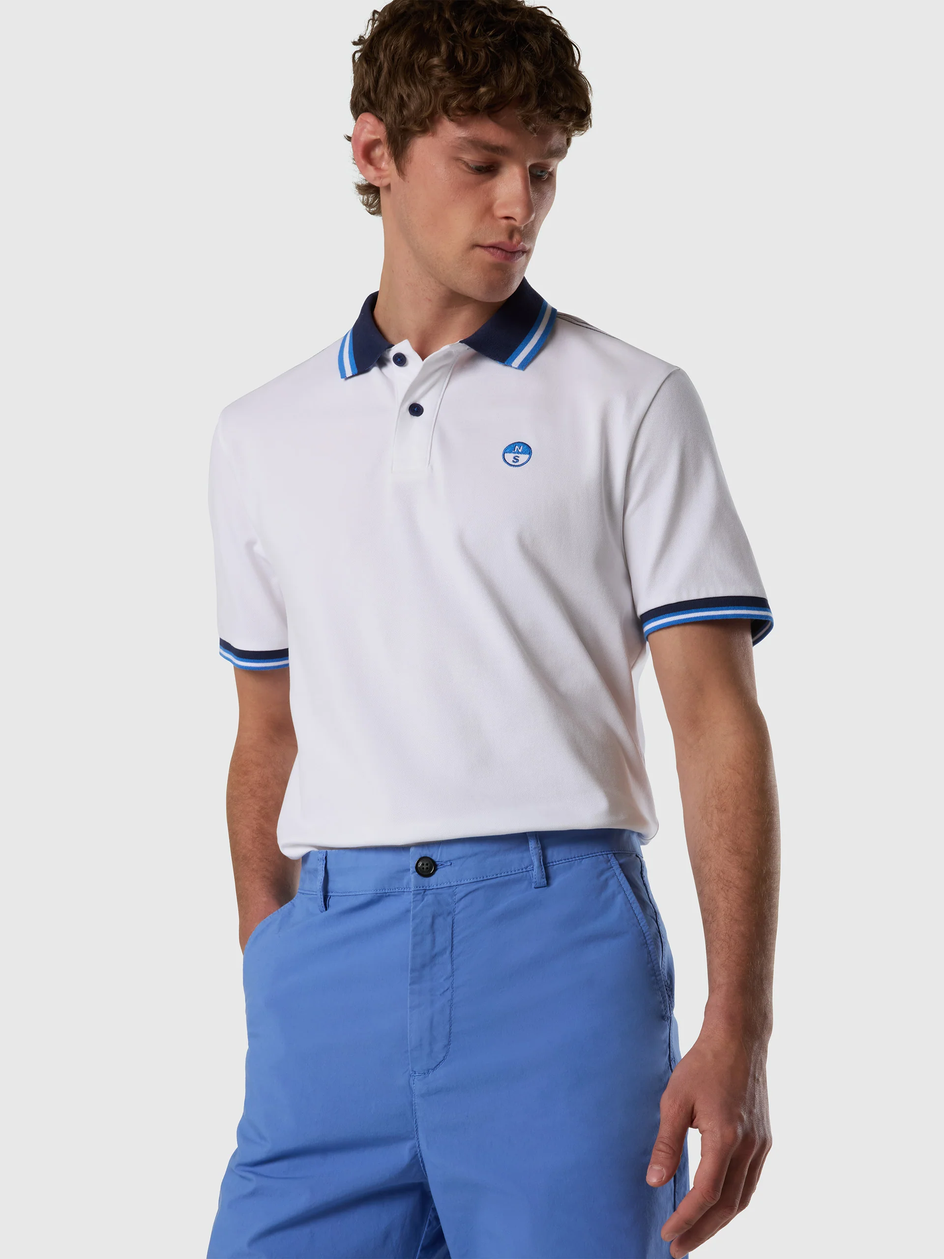 Polo shirt with striped trims - Image 2