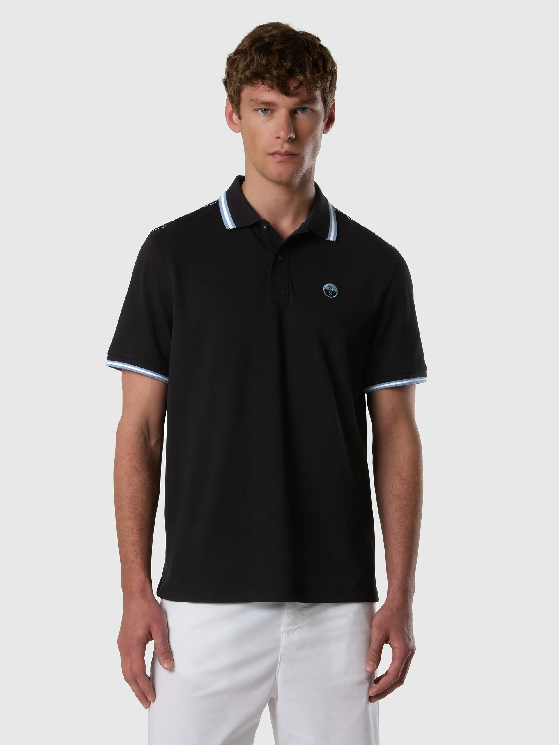 Polo shirt with striped trims - Image 29