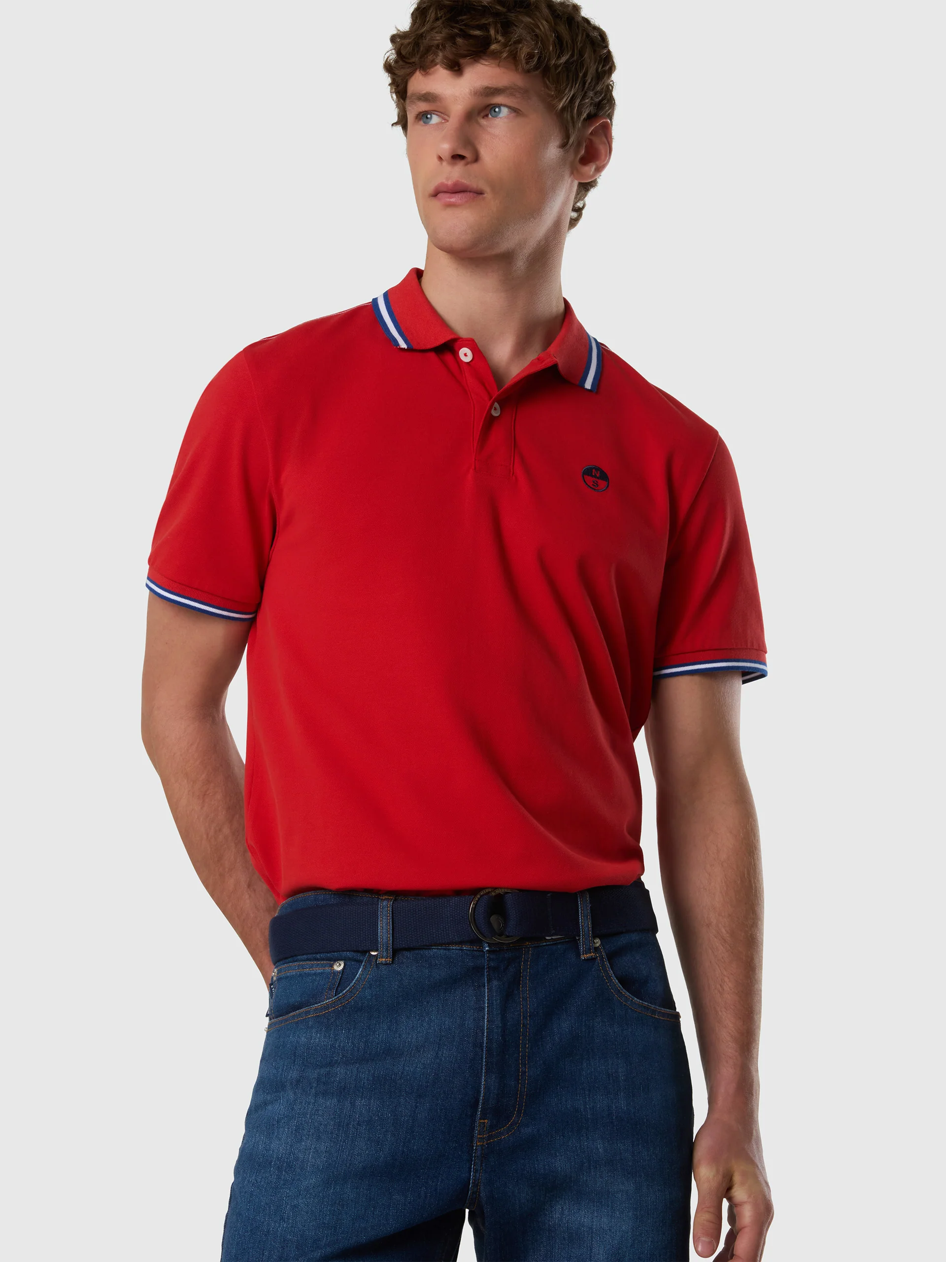 Polo shirt with striped trims - Image 9