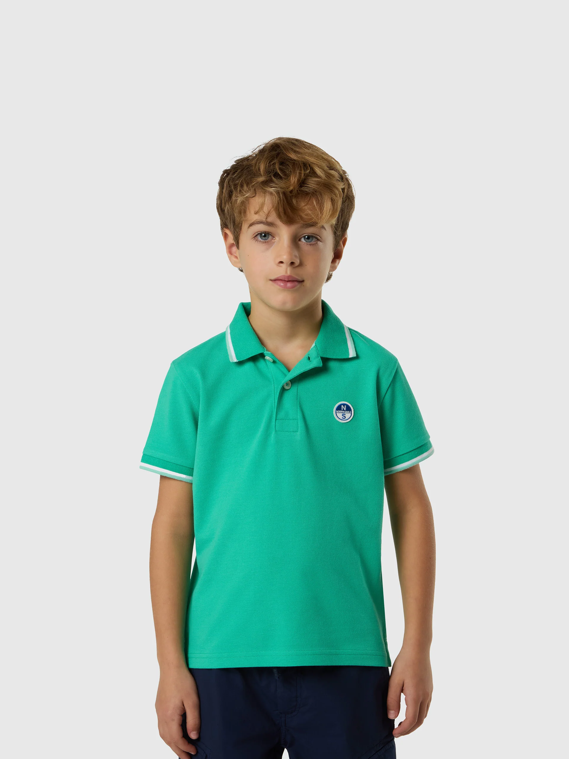 Polo shirt with logo patch