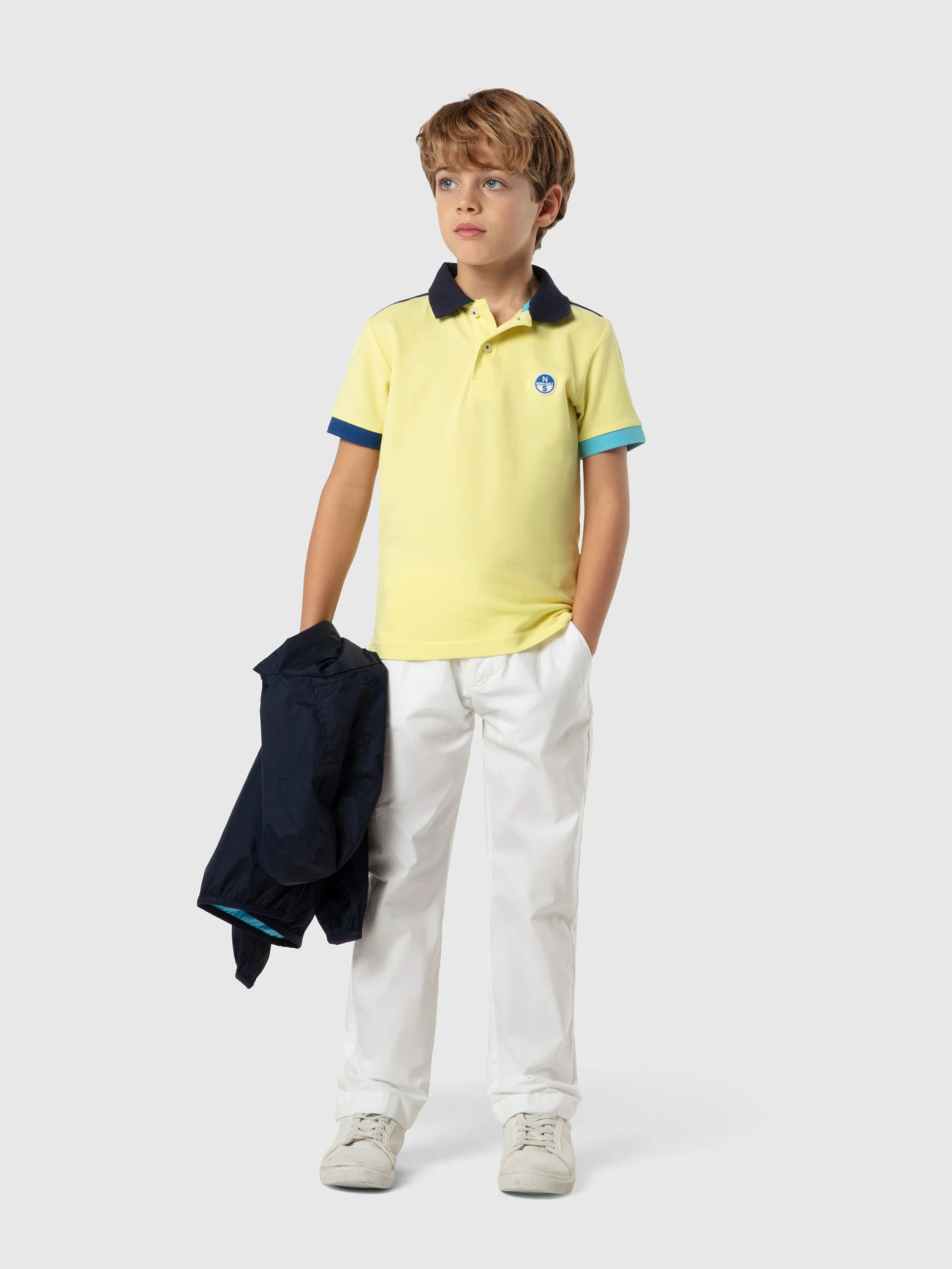 Polo shirt with mismatch cuffs - Image 12