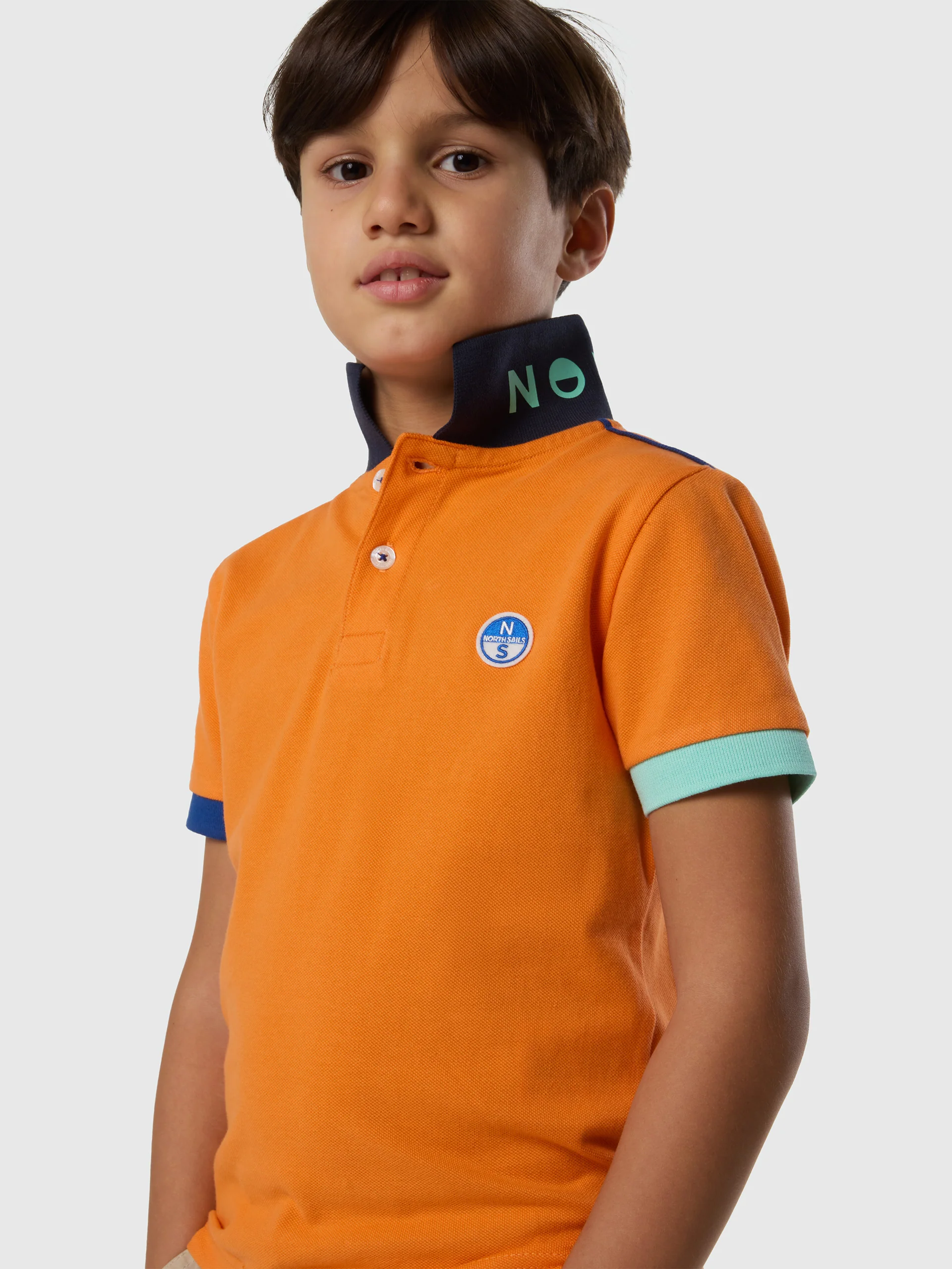 Polo shirt with mismatch cuffs - Image 16