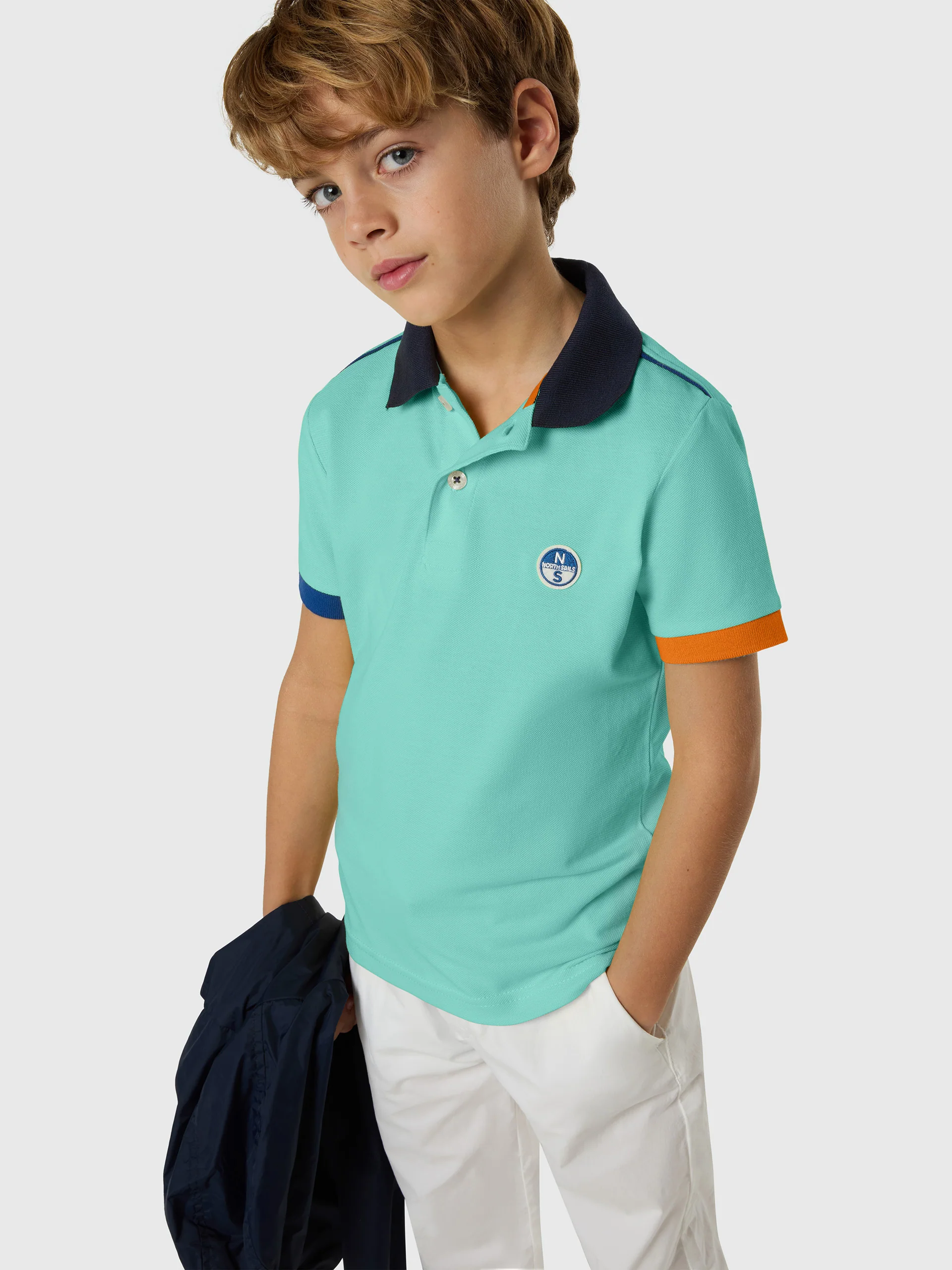 Polo shirt with mismatch cuffs - Image 41