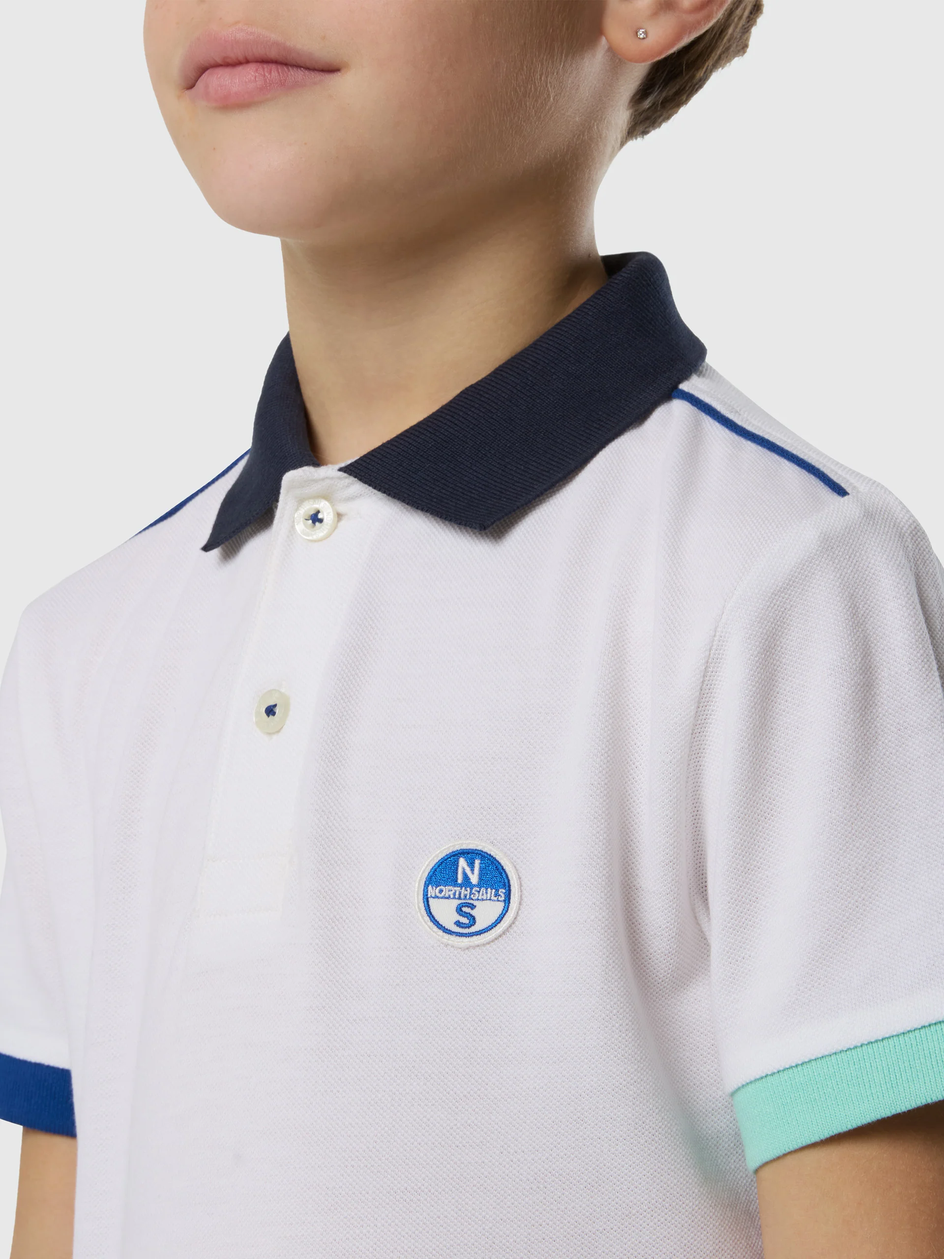 Polo shirt with mismatch cuffs - Image 6