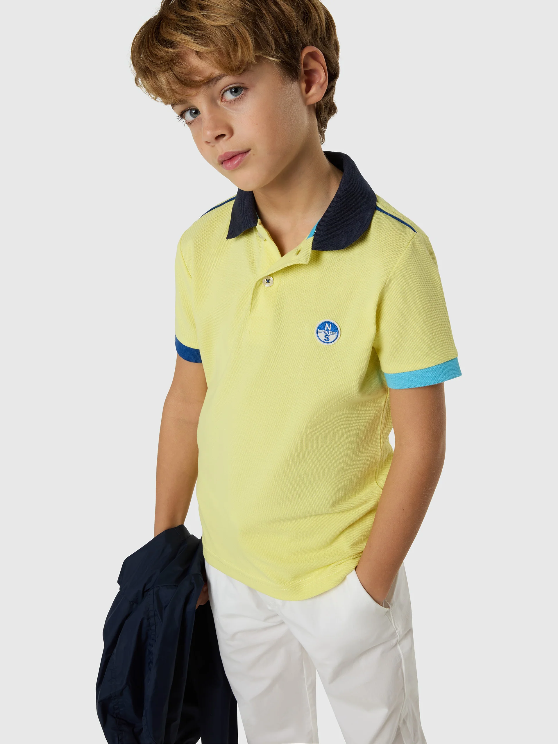 Polo shirt with mismatch cuffs - Image 9