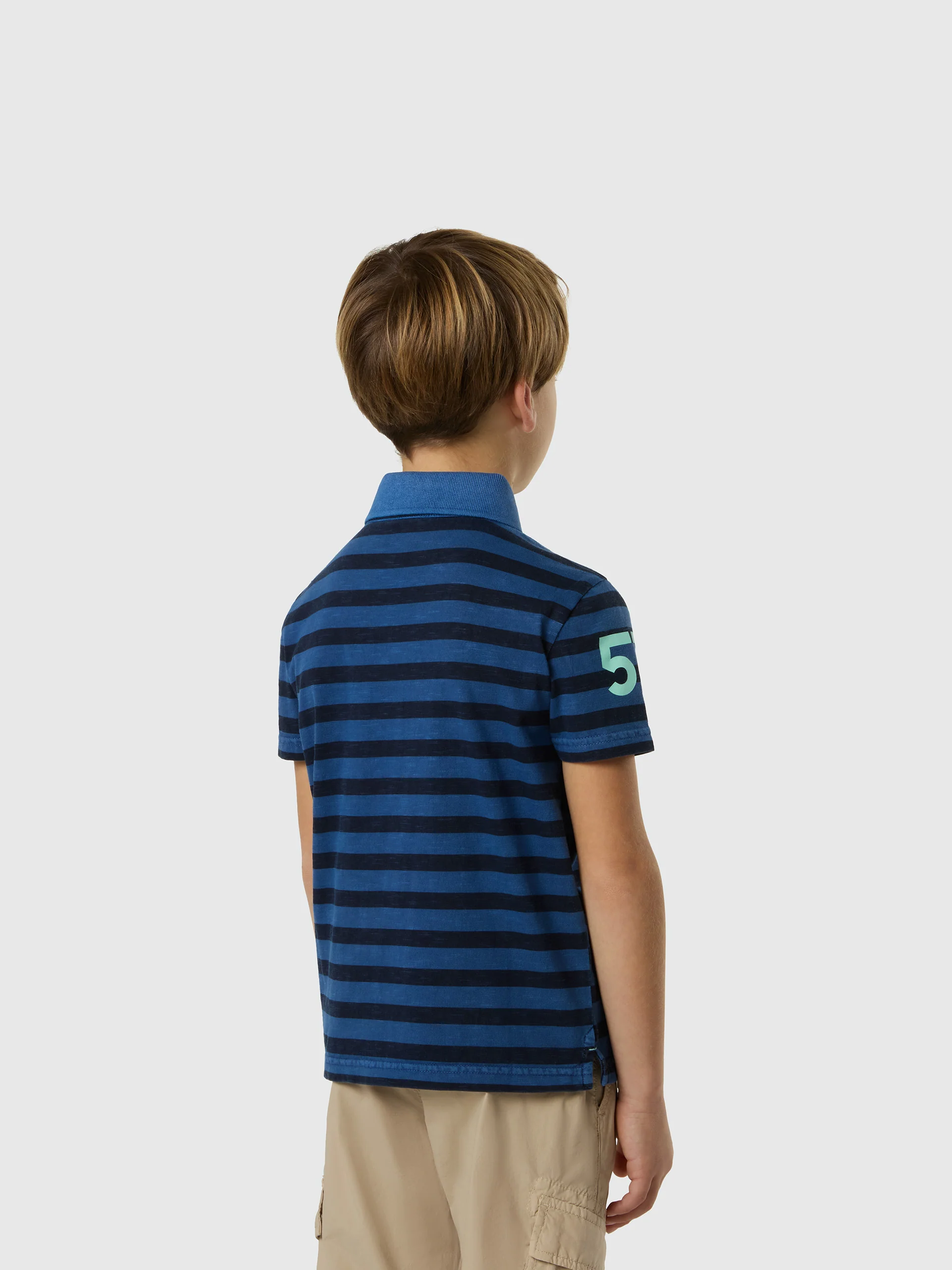 Striped slub jersey polo shirt - Image 11