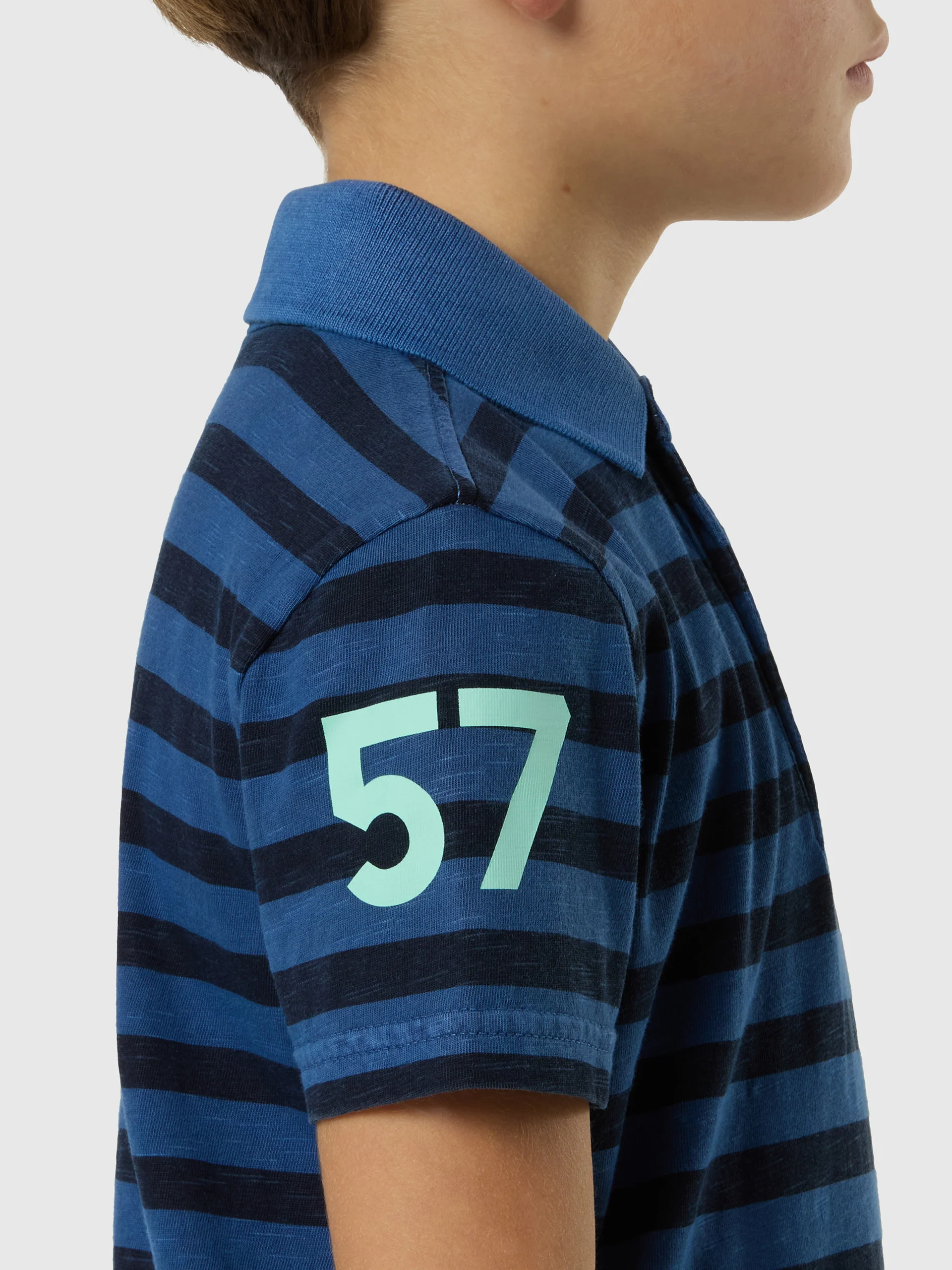 Striped slub jersey polo shirt - Image 14