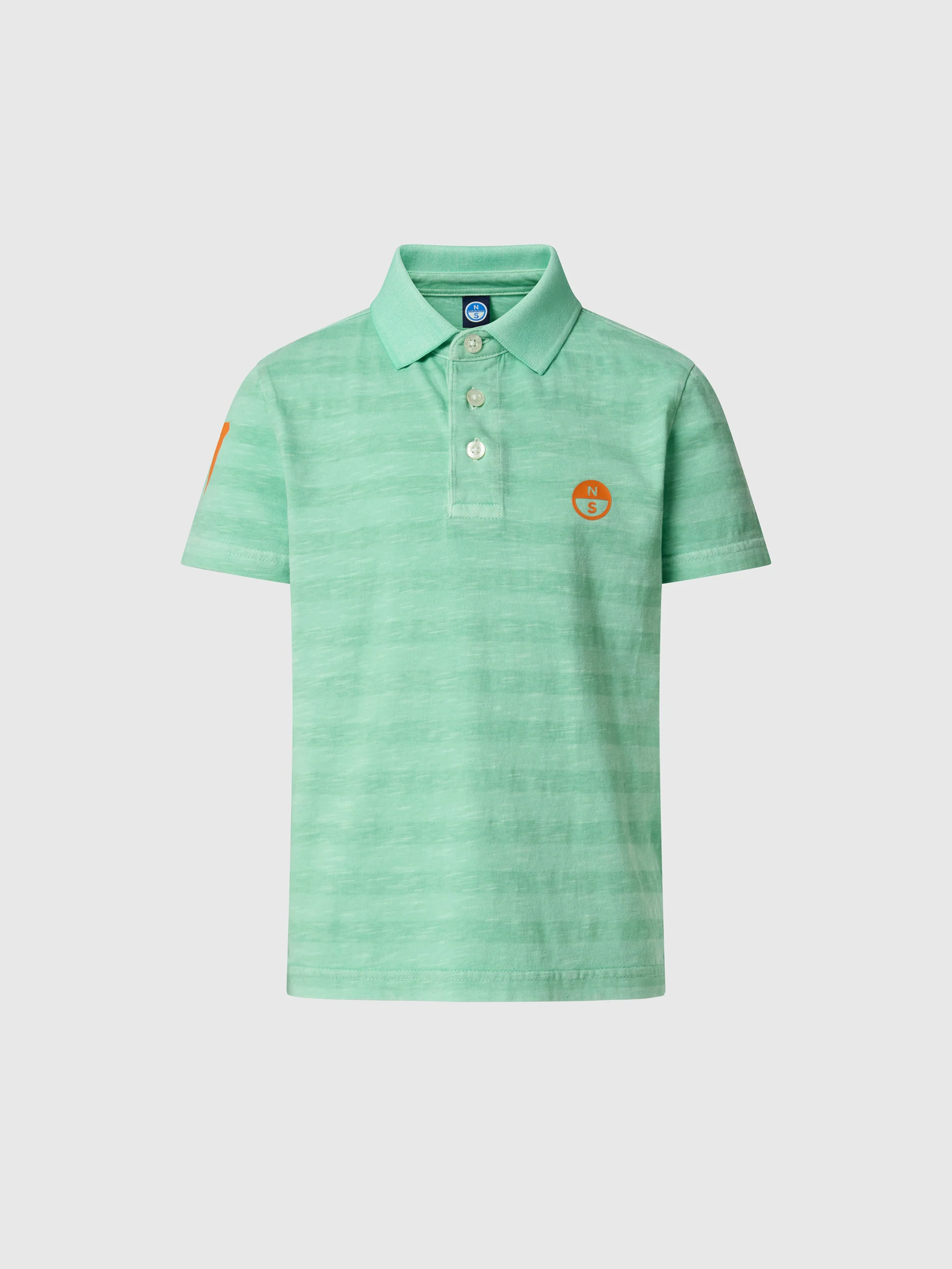 Striped slub jersey polo shirt - Image 3