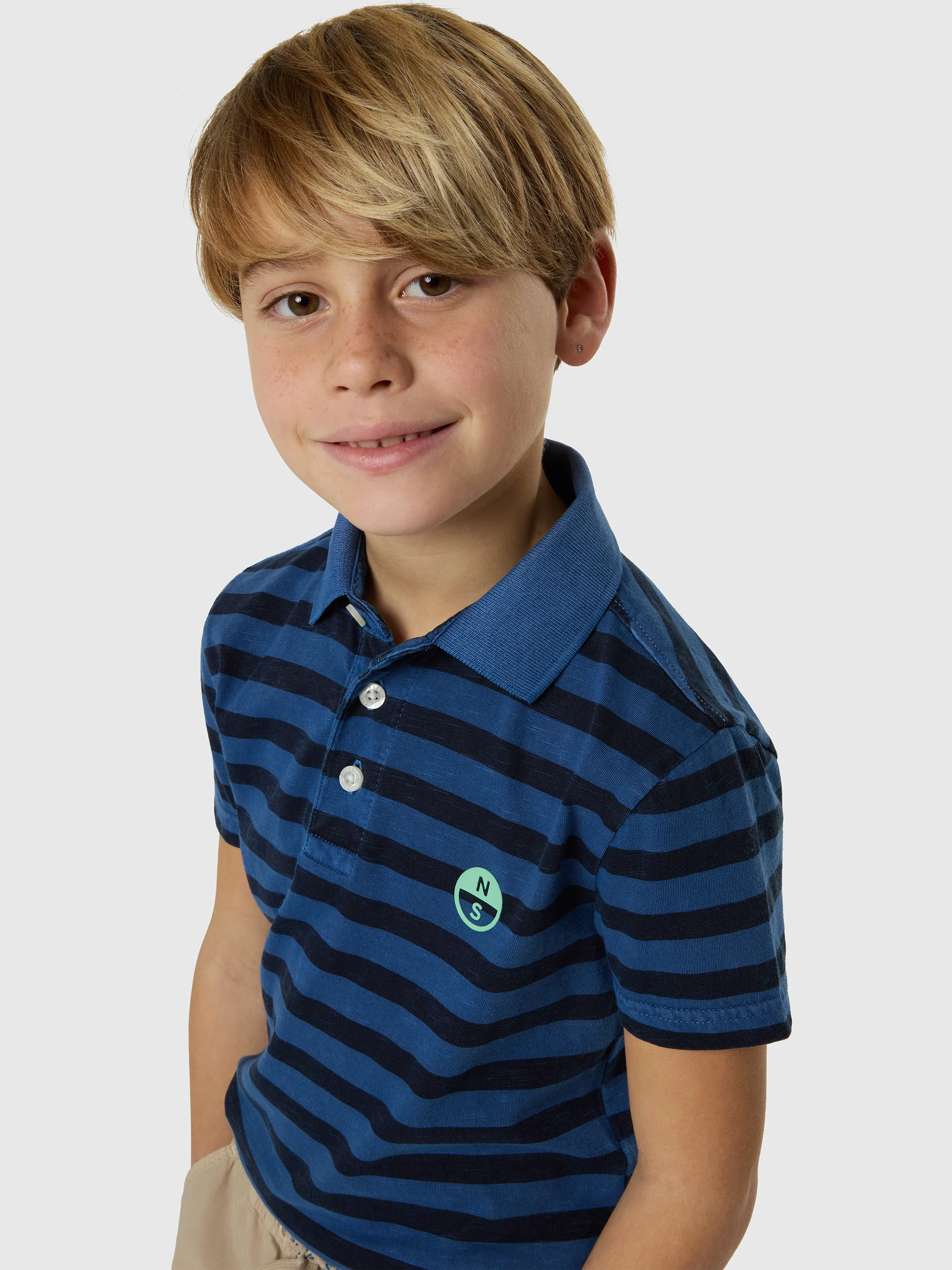 Striped slub jersey polo shirt - Image 9