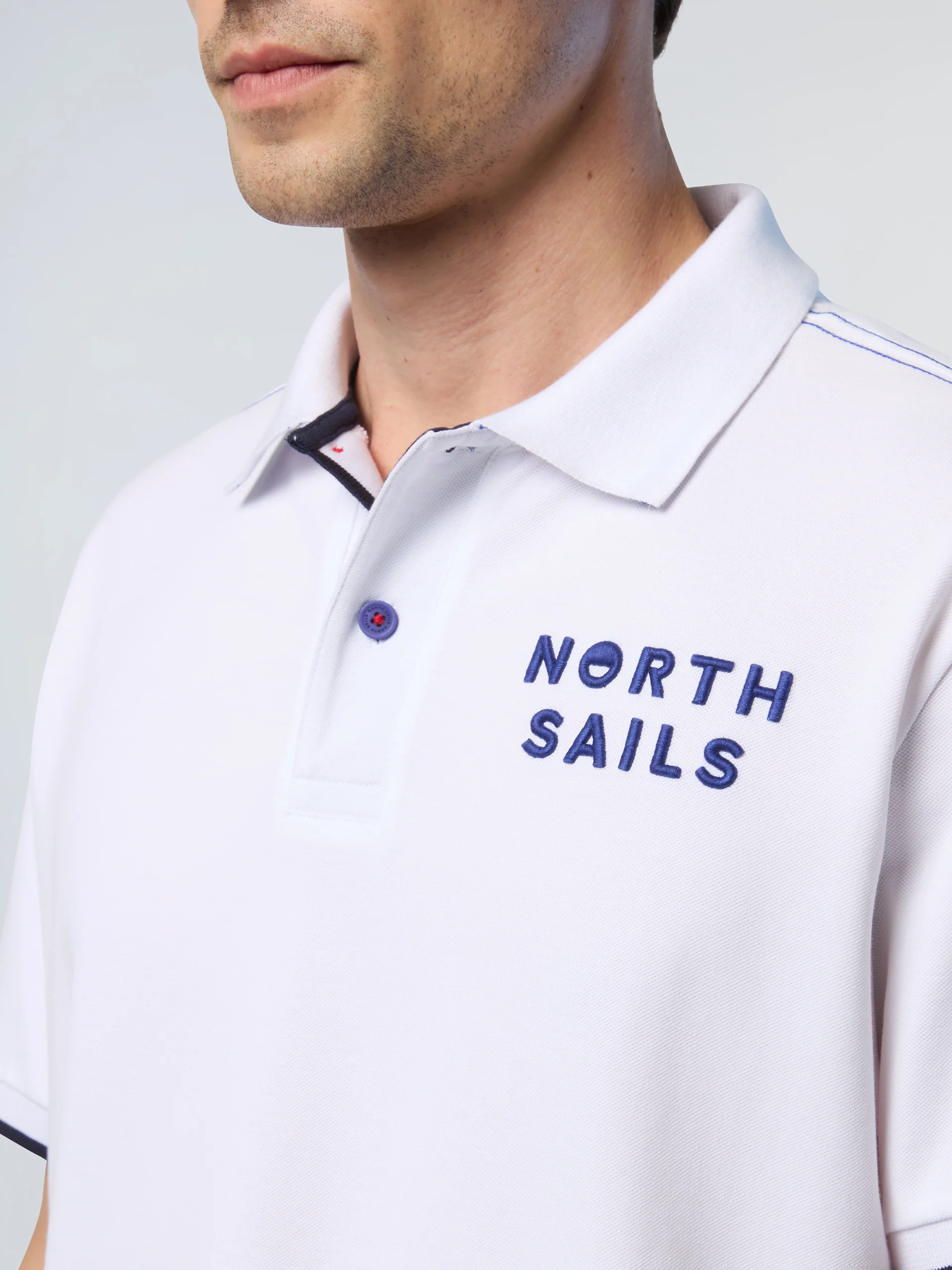 Polo shirt with striped collar - Image 6