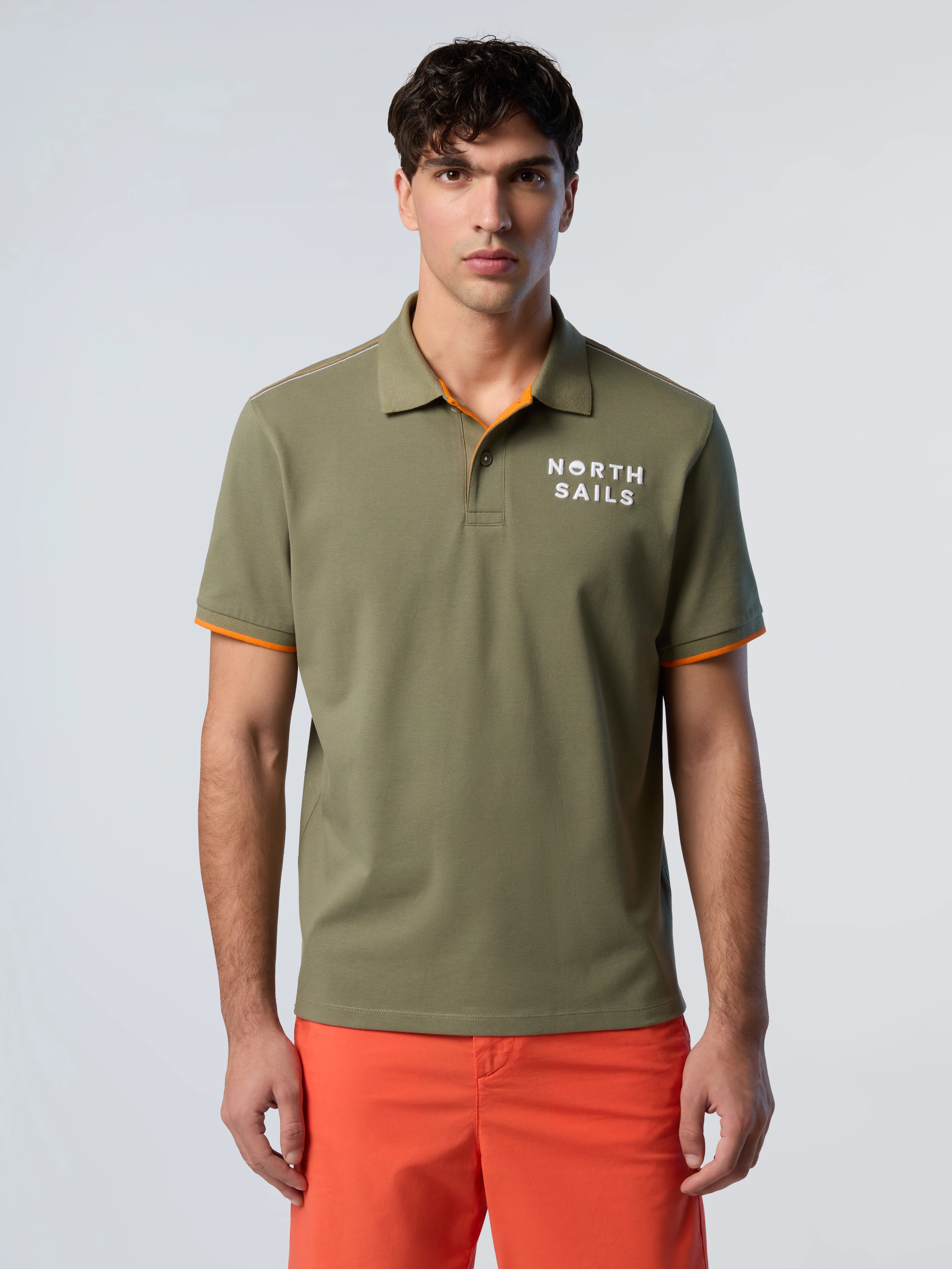 Polo shirt with striped collar - Image 8
