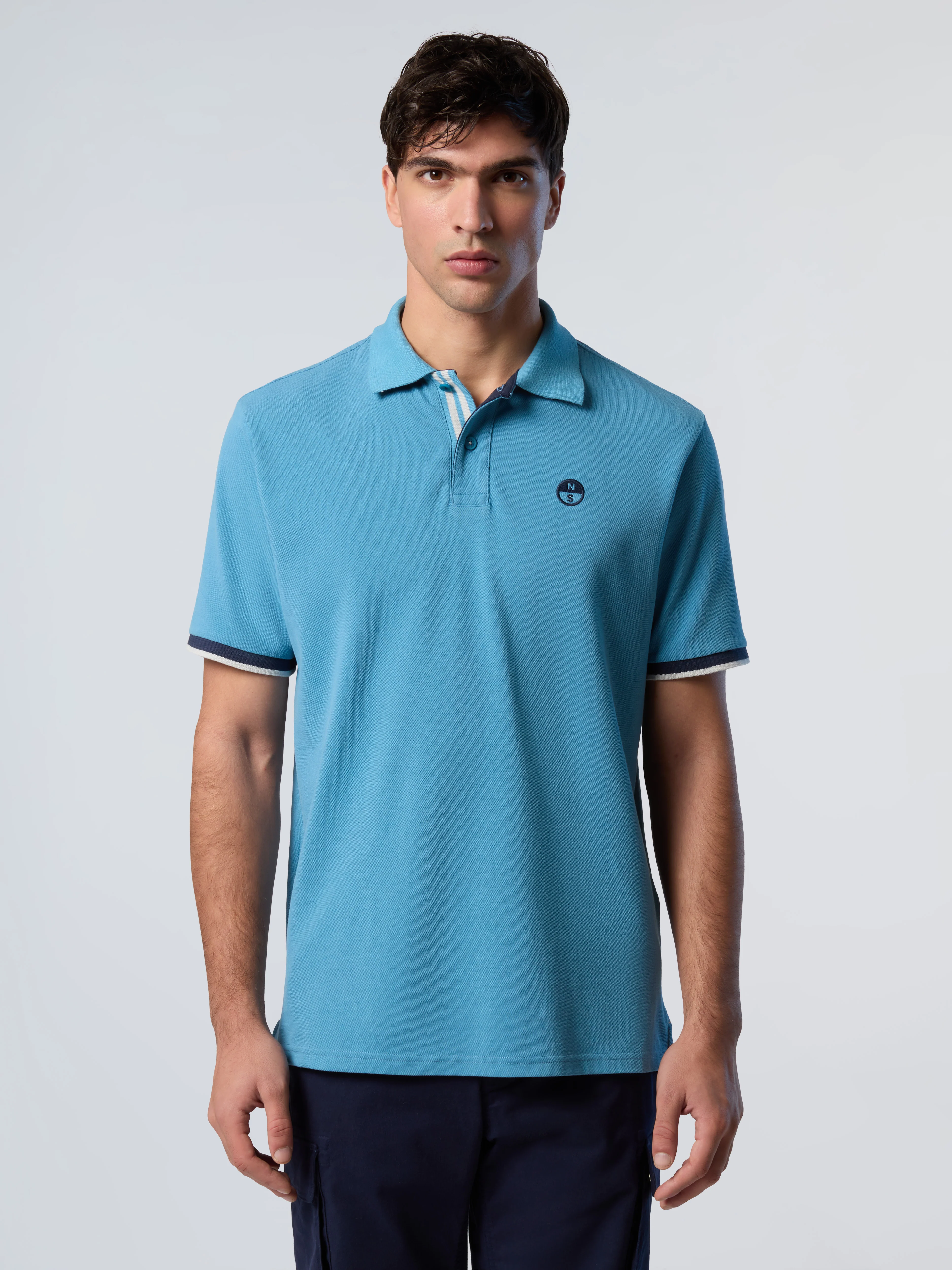 Polo shirt with striped placket - Image 21