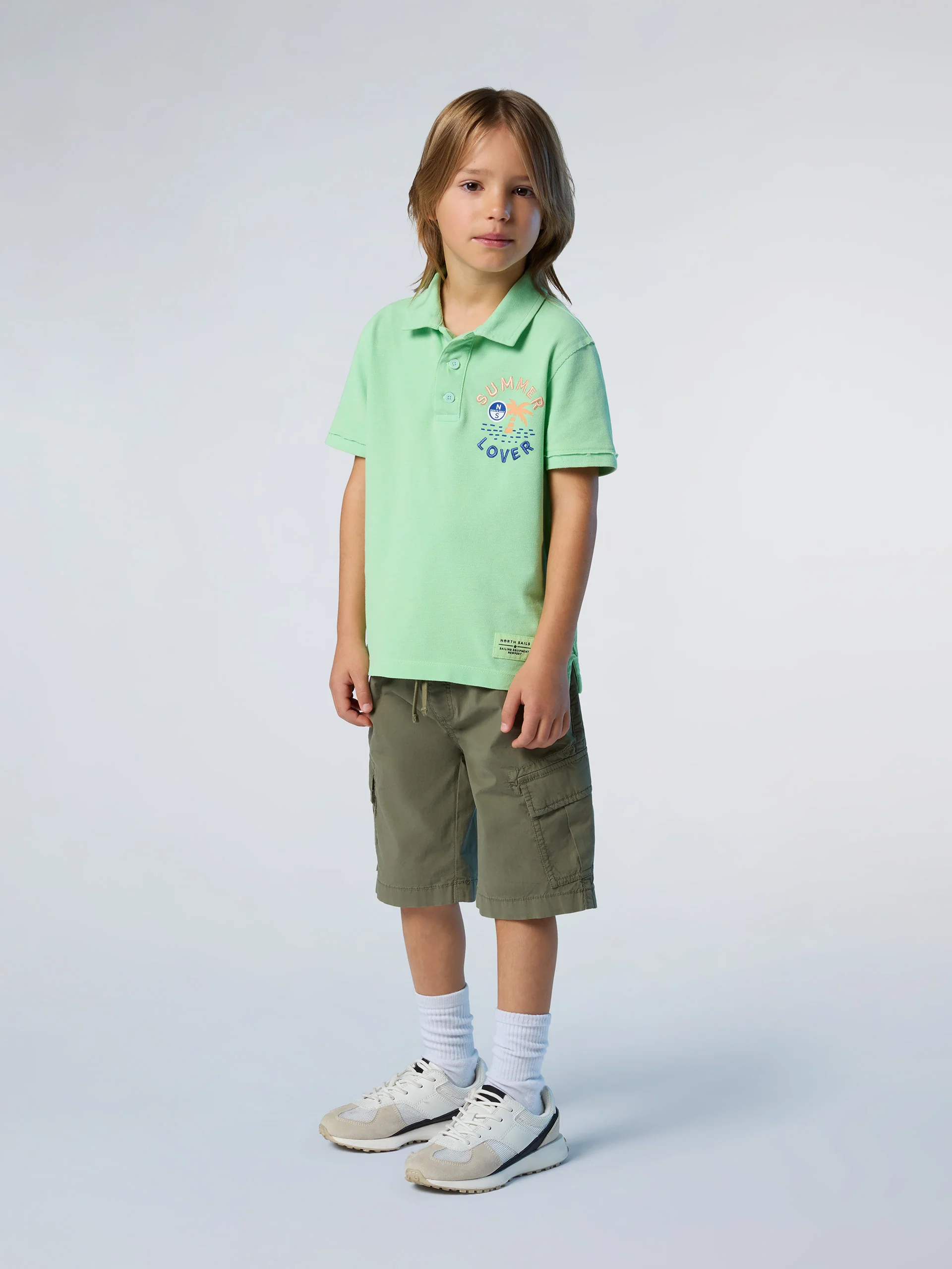 Polo shirt with palm tree print - Image 6