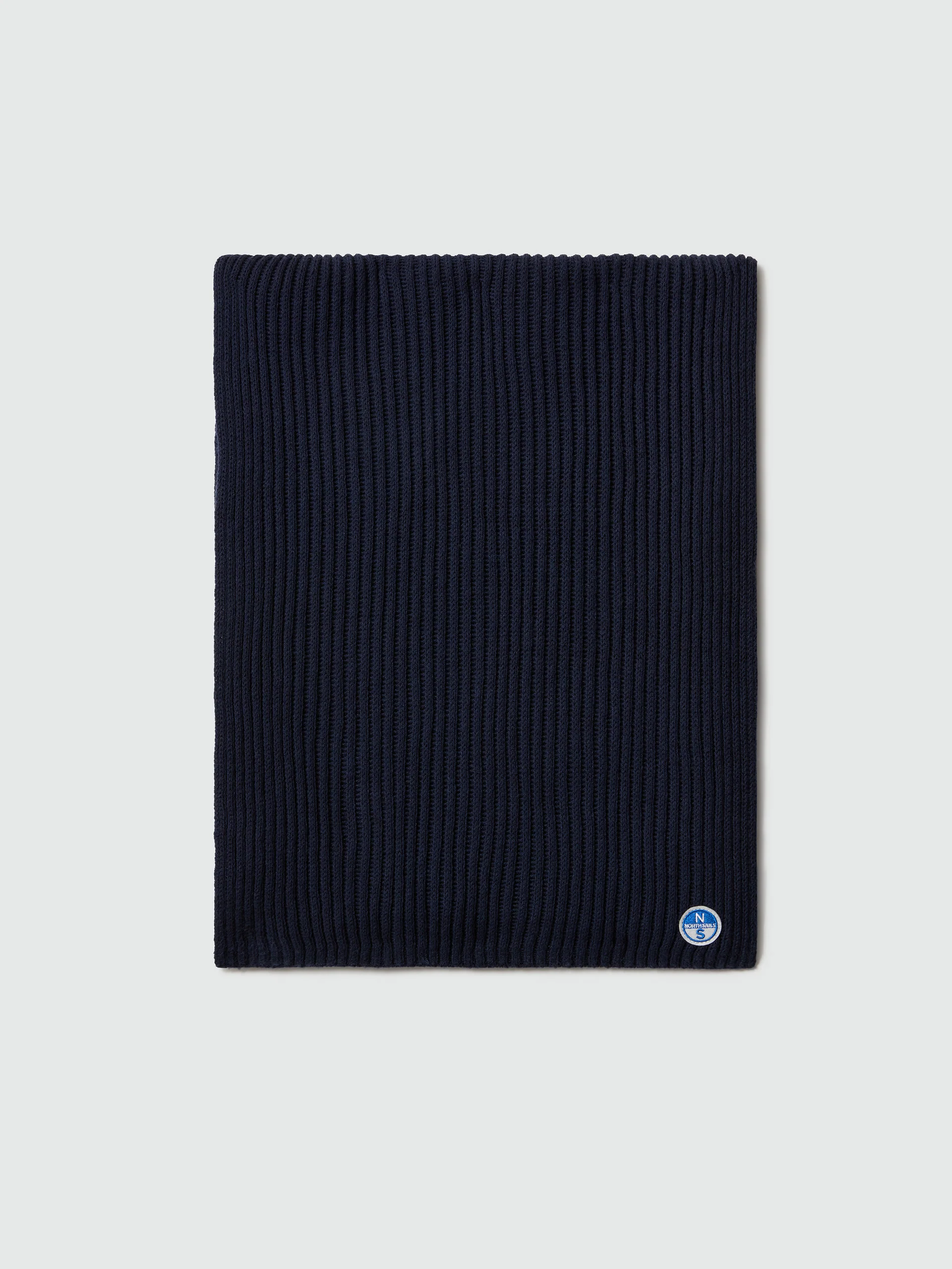 Wide-rib scarf with logo patch - Image 2