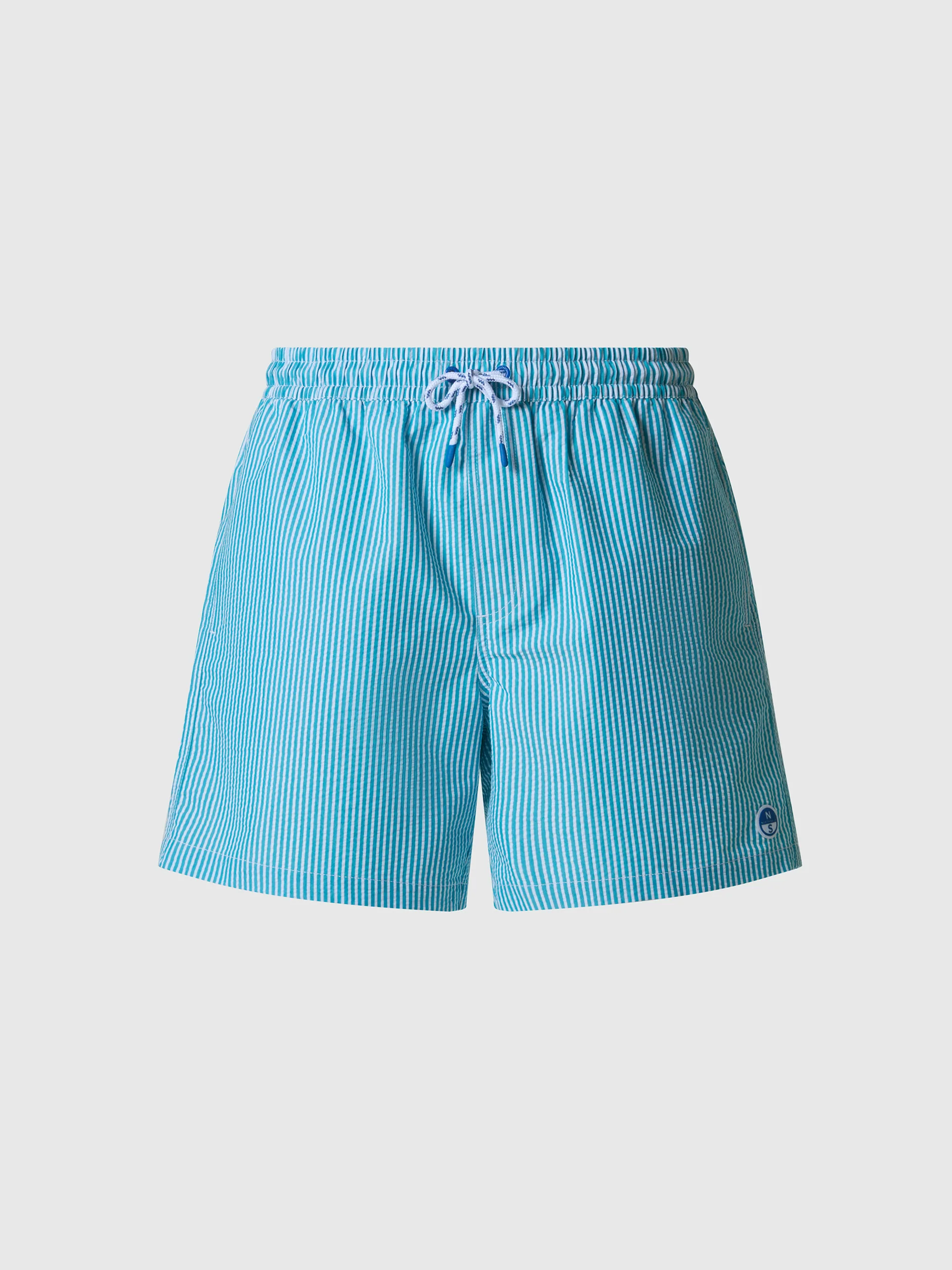 Striped seersucker swim shorts - Image 16