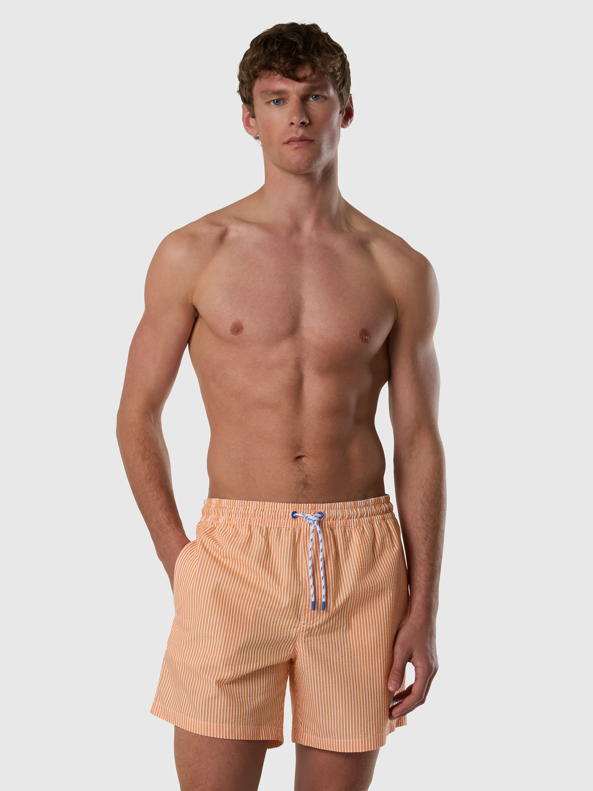 Striped seersucker swim shorts - Image 8