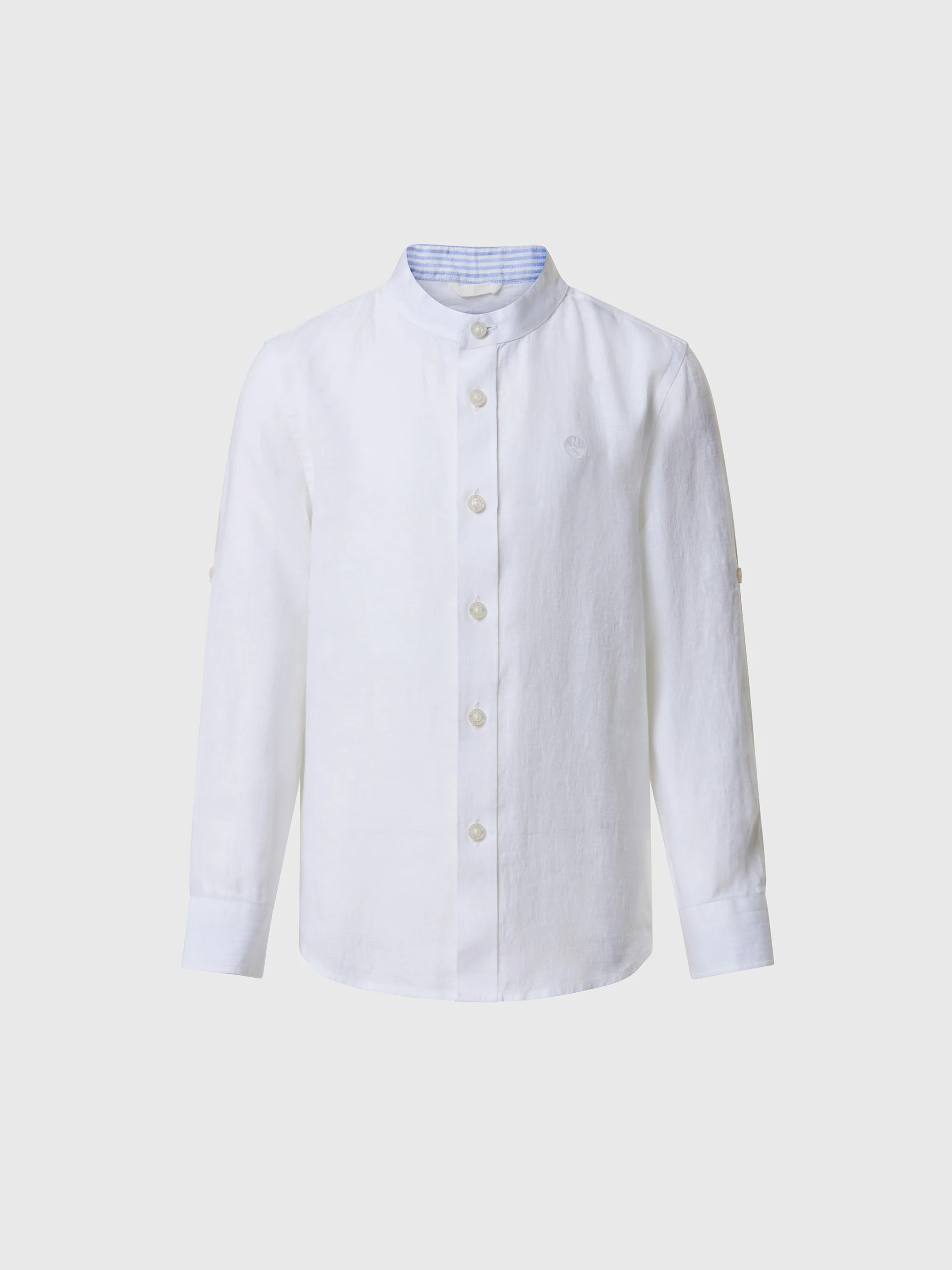 Linen Mandarin collar shirt - Image 3