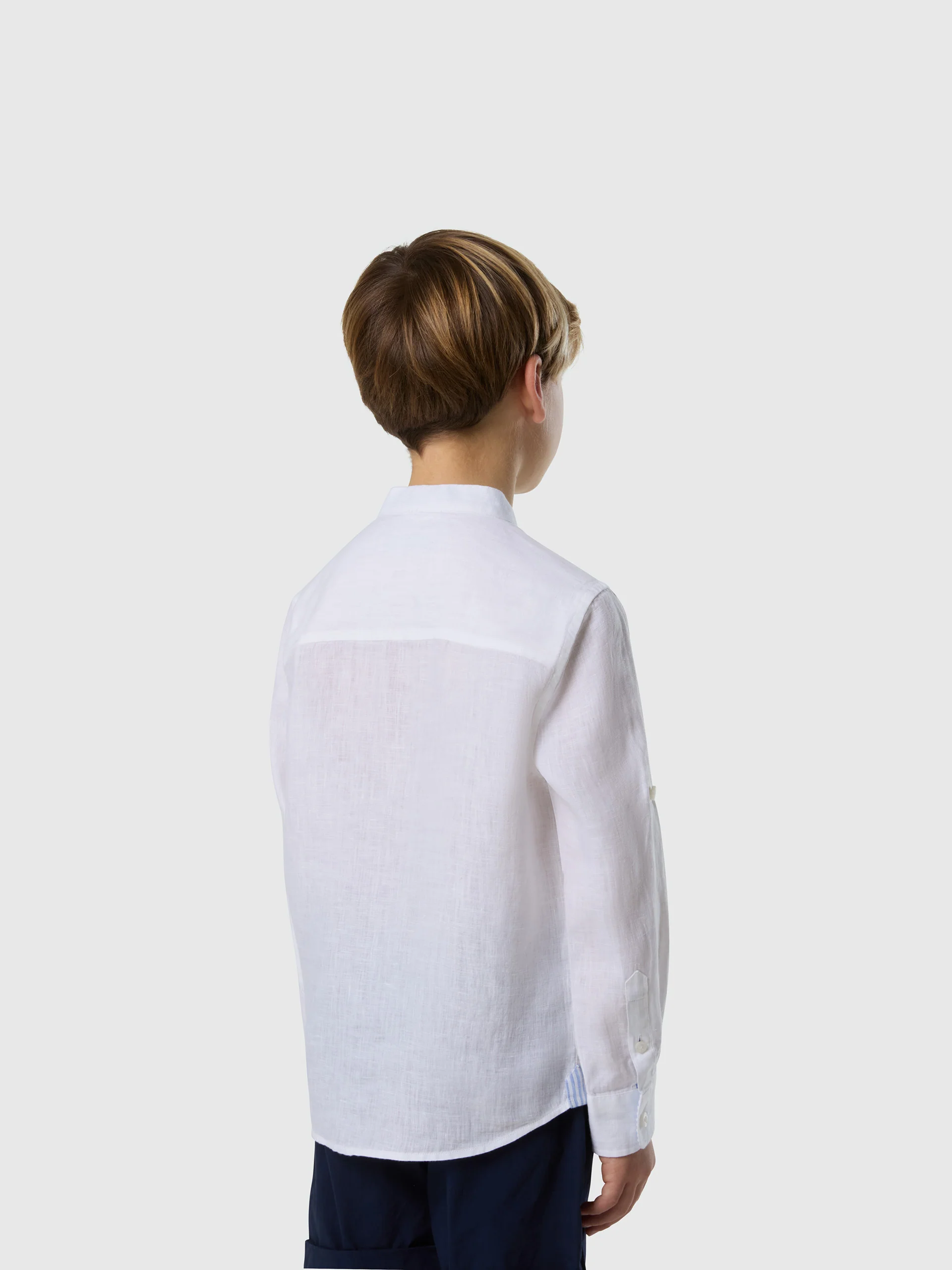 Linen Mandarin collar shirt - Image 4