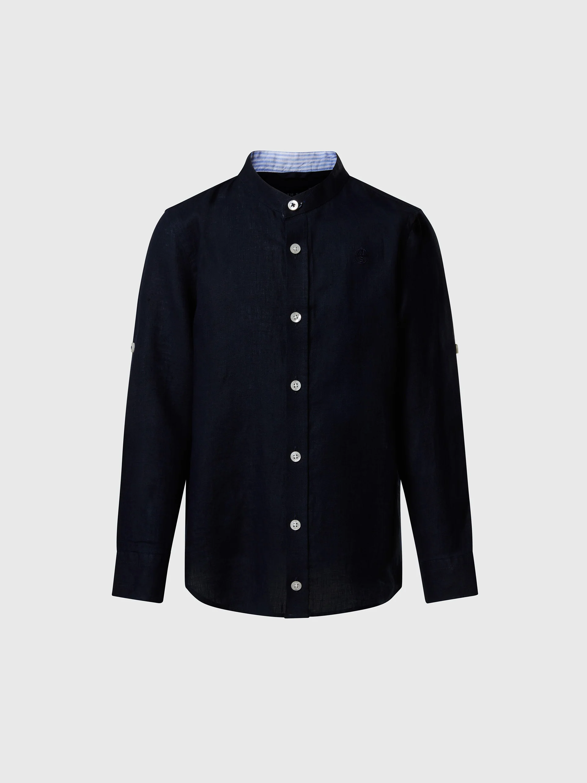 Linen Mandarin collar shirt - Image 9