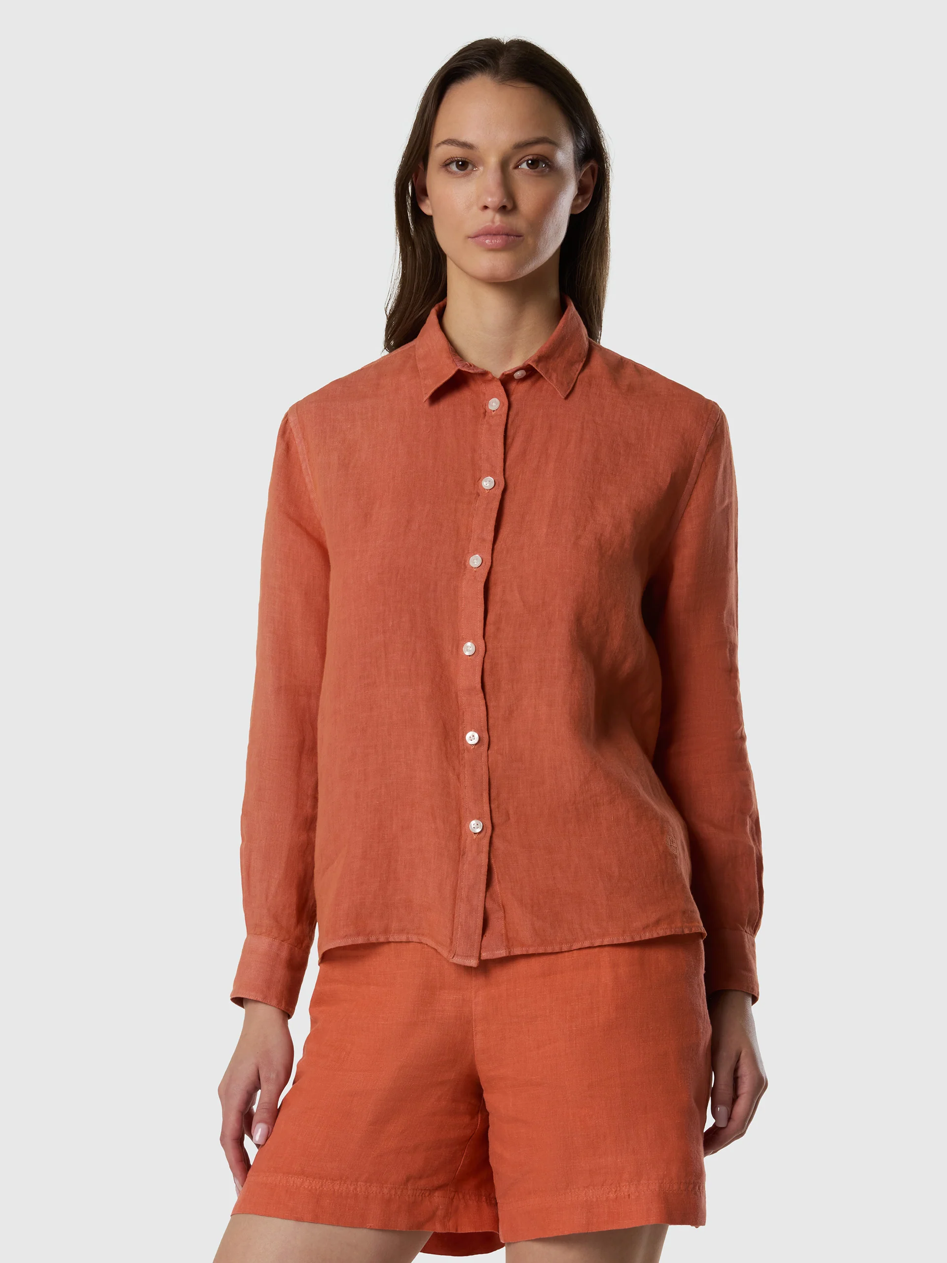 Linen shirt with embroidered logo - Image 13