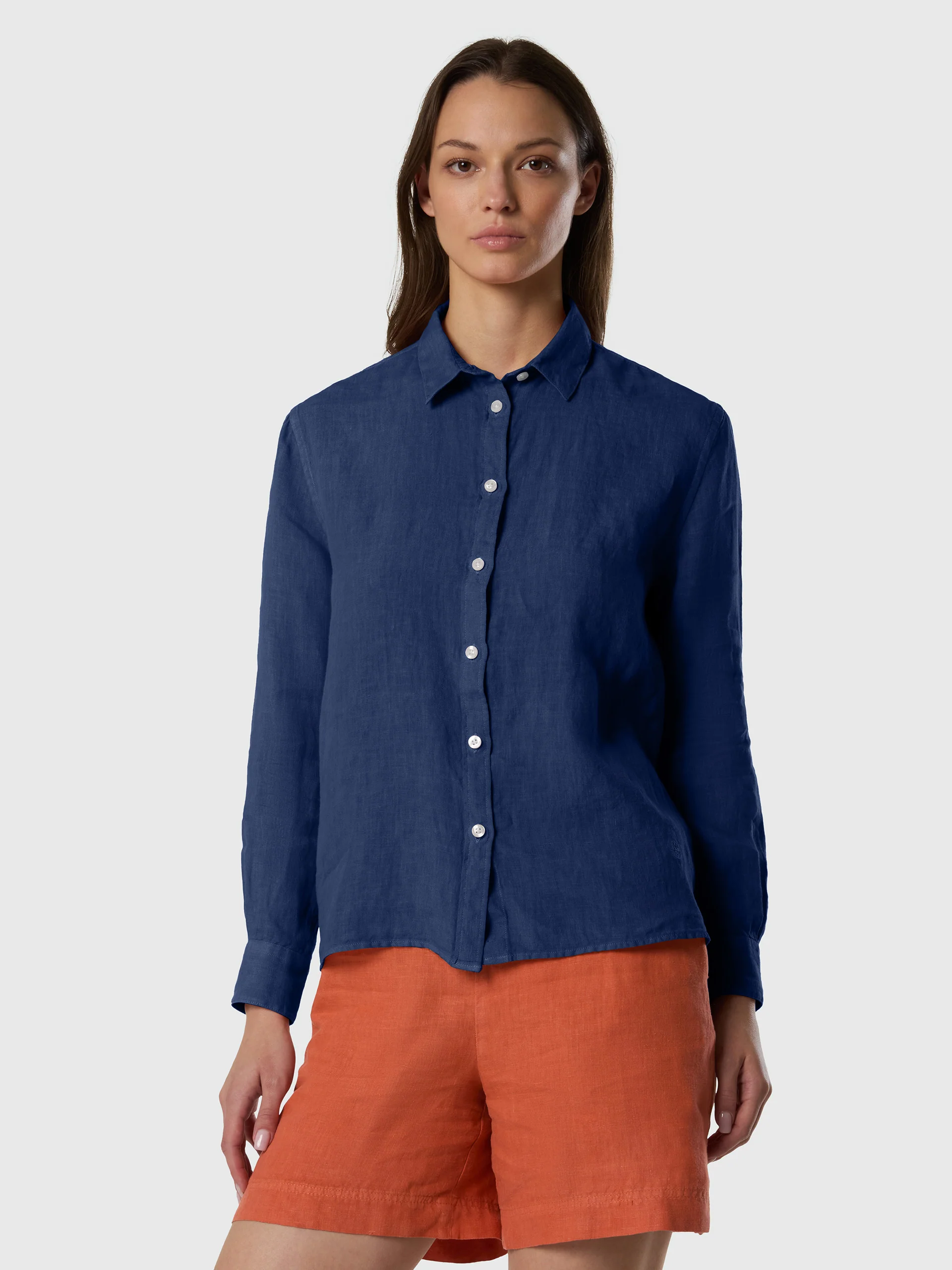 Linen shirt with embroidered logo - Image 23
