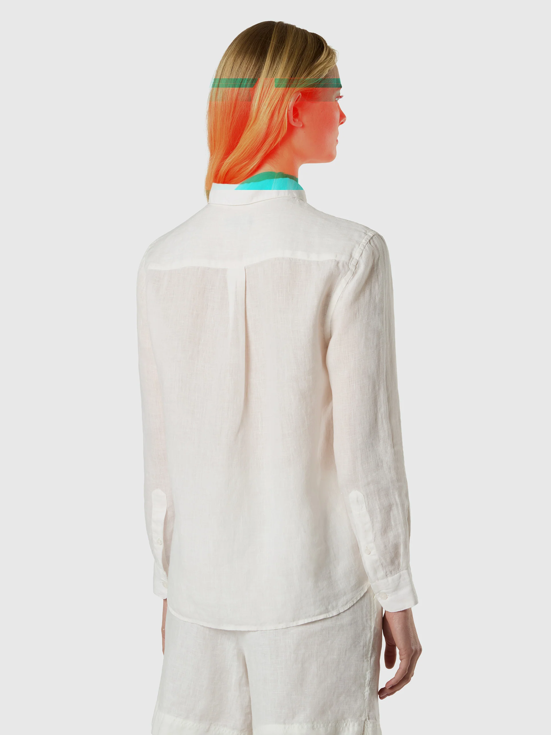 Linen shirt with embroidered logo - Image 4