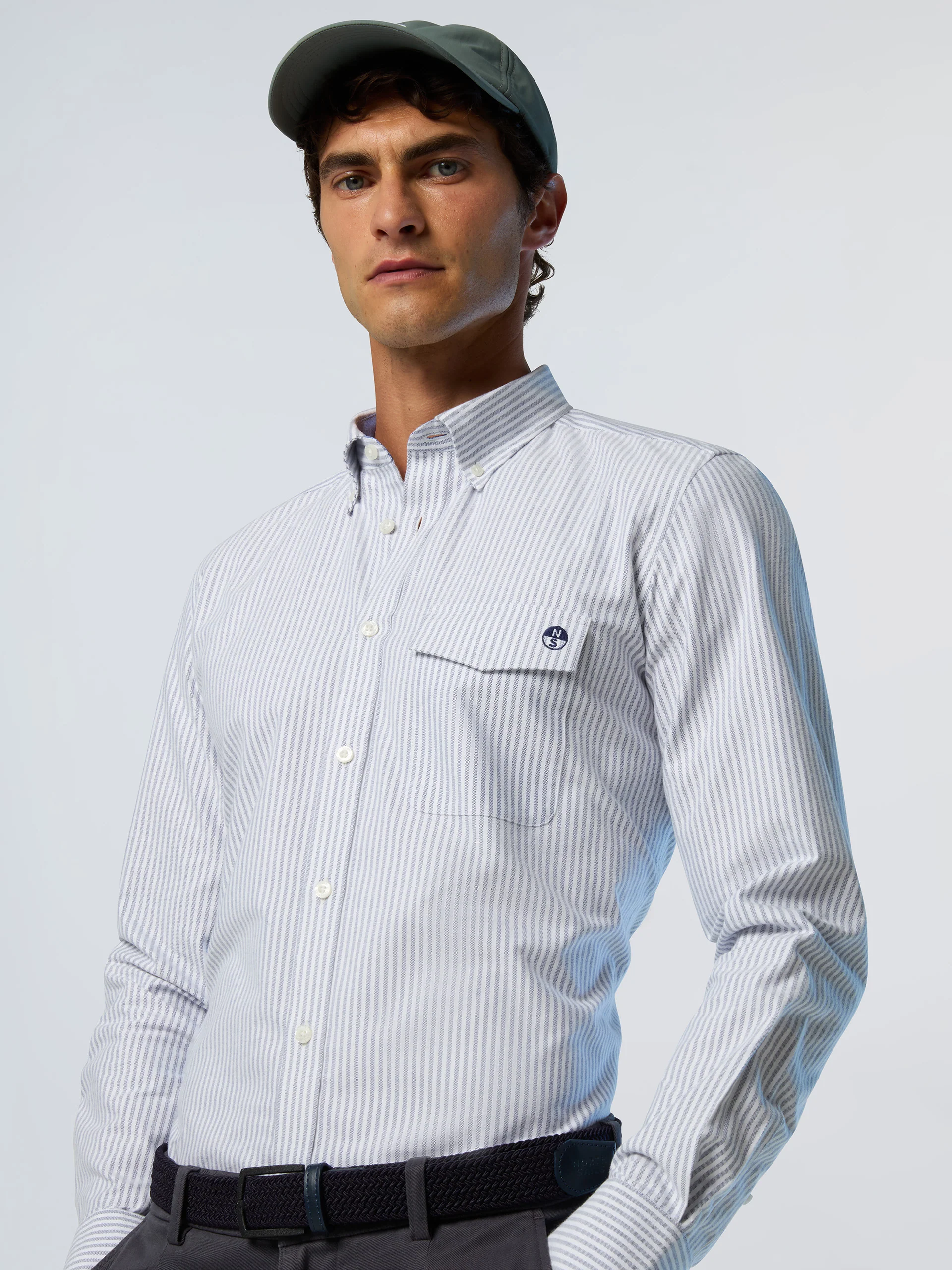 Brushed striped Oxford shirt - Image 2