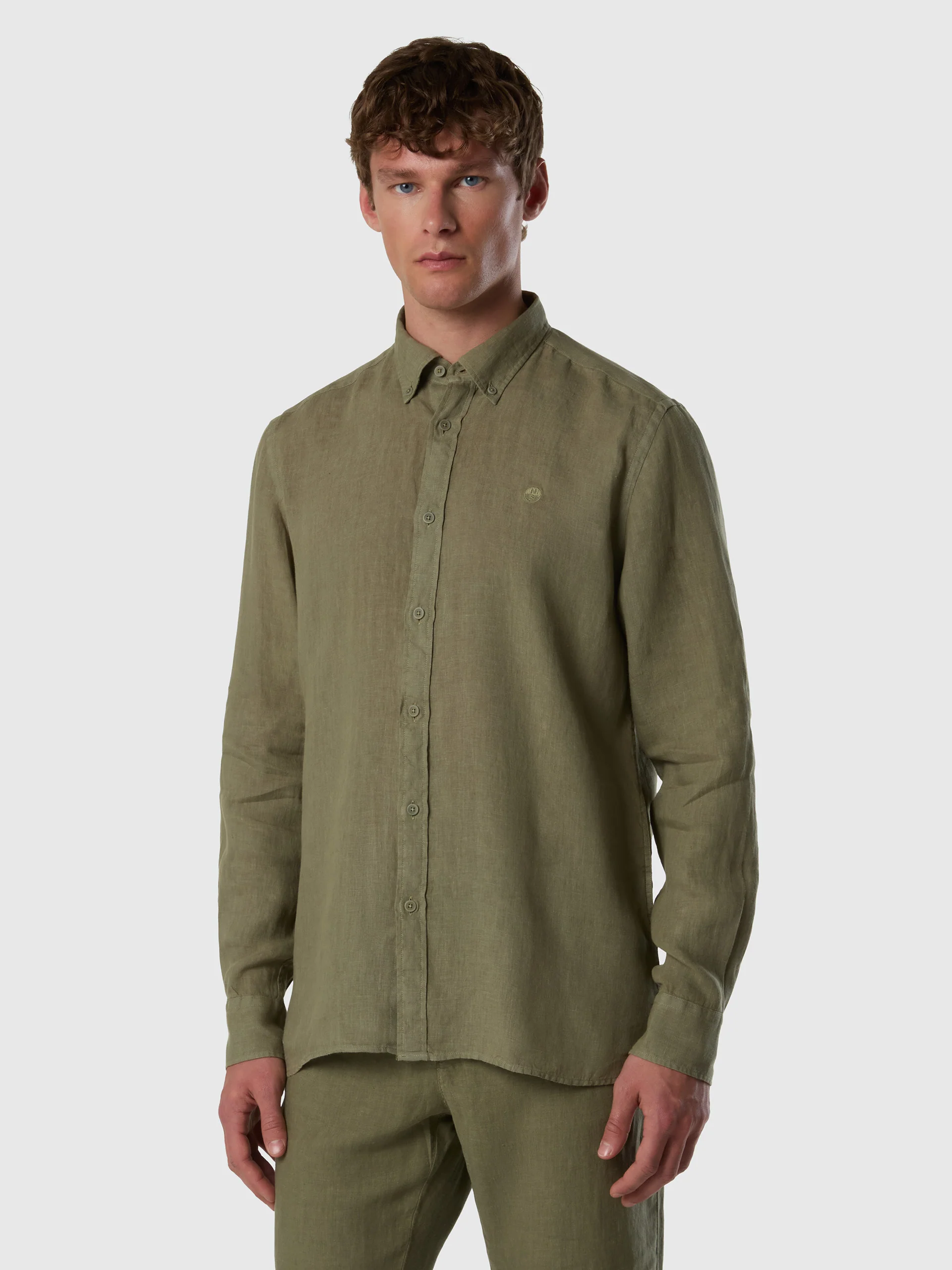 Garment-dyed linen shirt - Image 7
