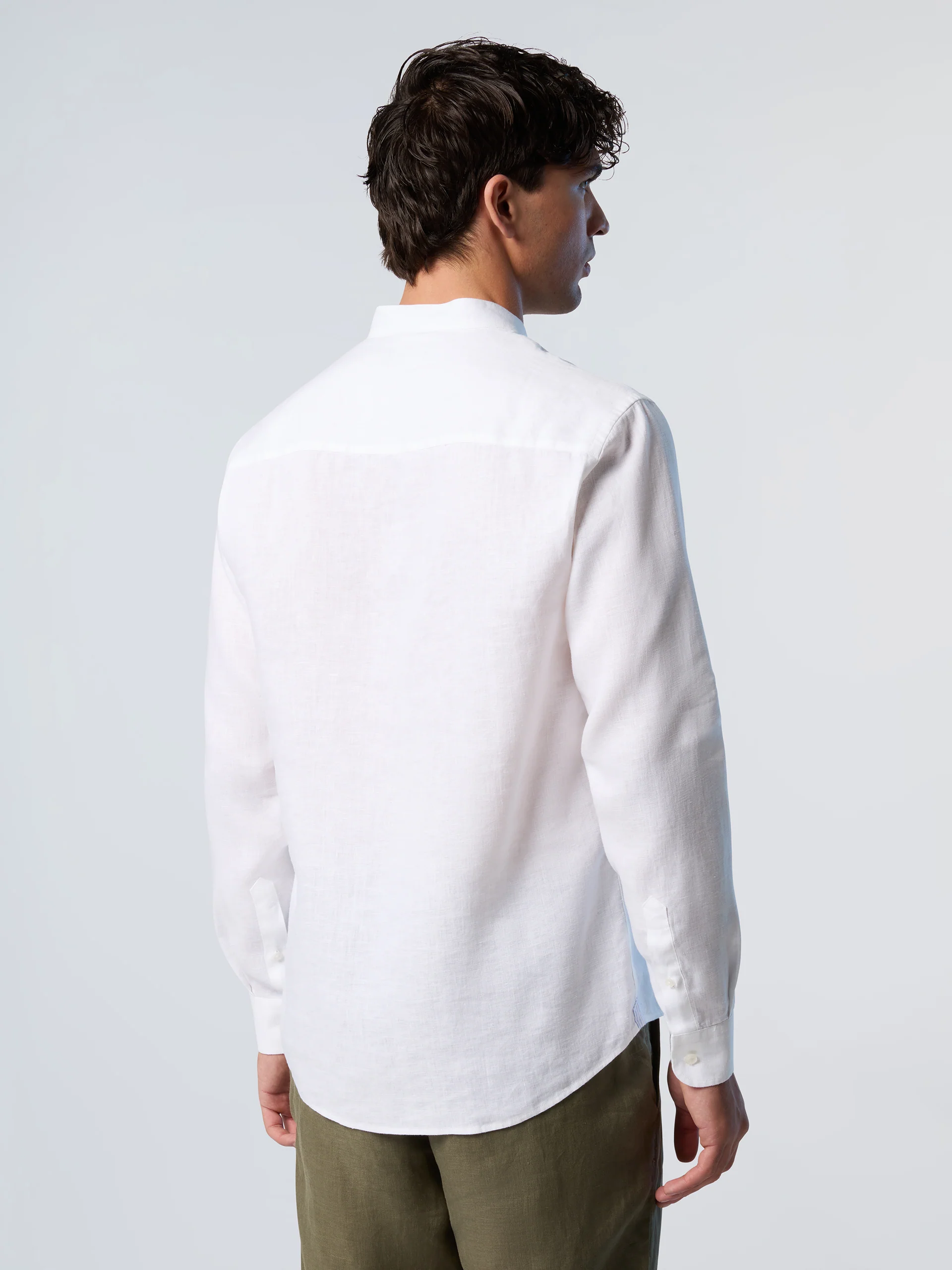 Mandarin shirt with embroidered logo - Image 4