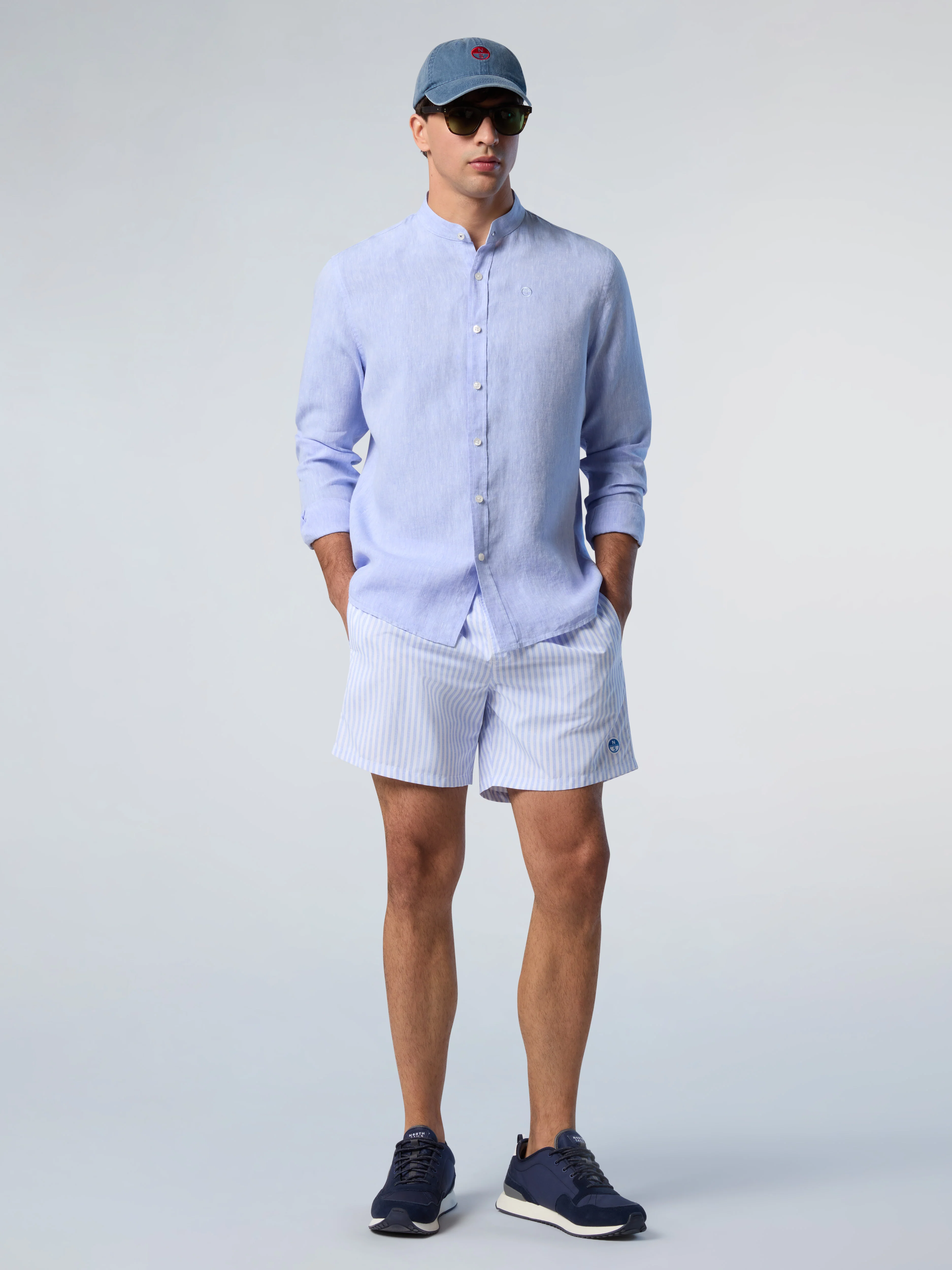 Mandarin shirt with embroidered logo - Image 17