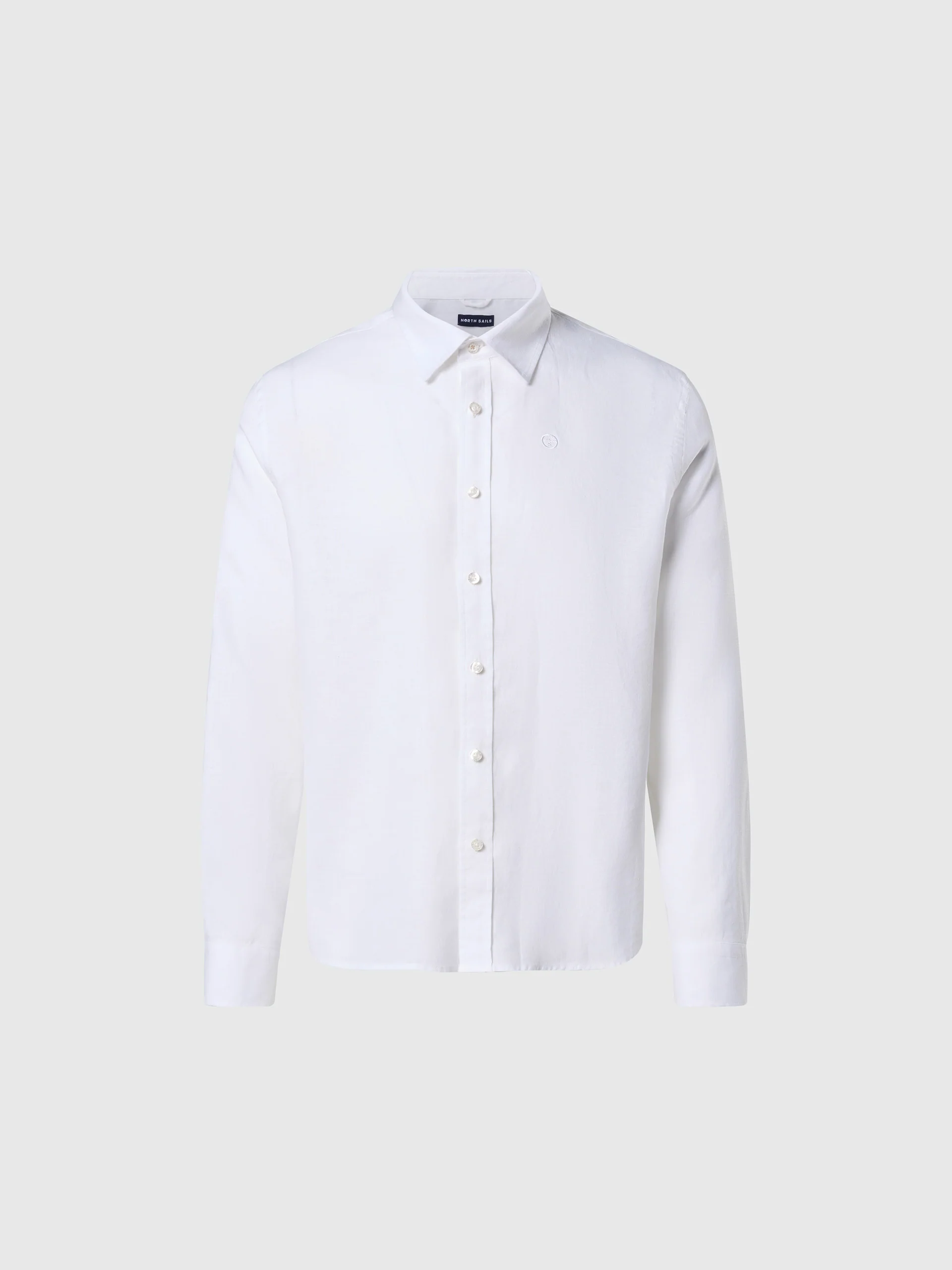 Linen shirt with embroidered logo - Image 3