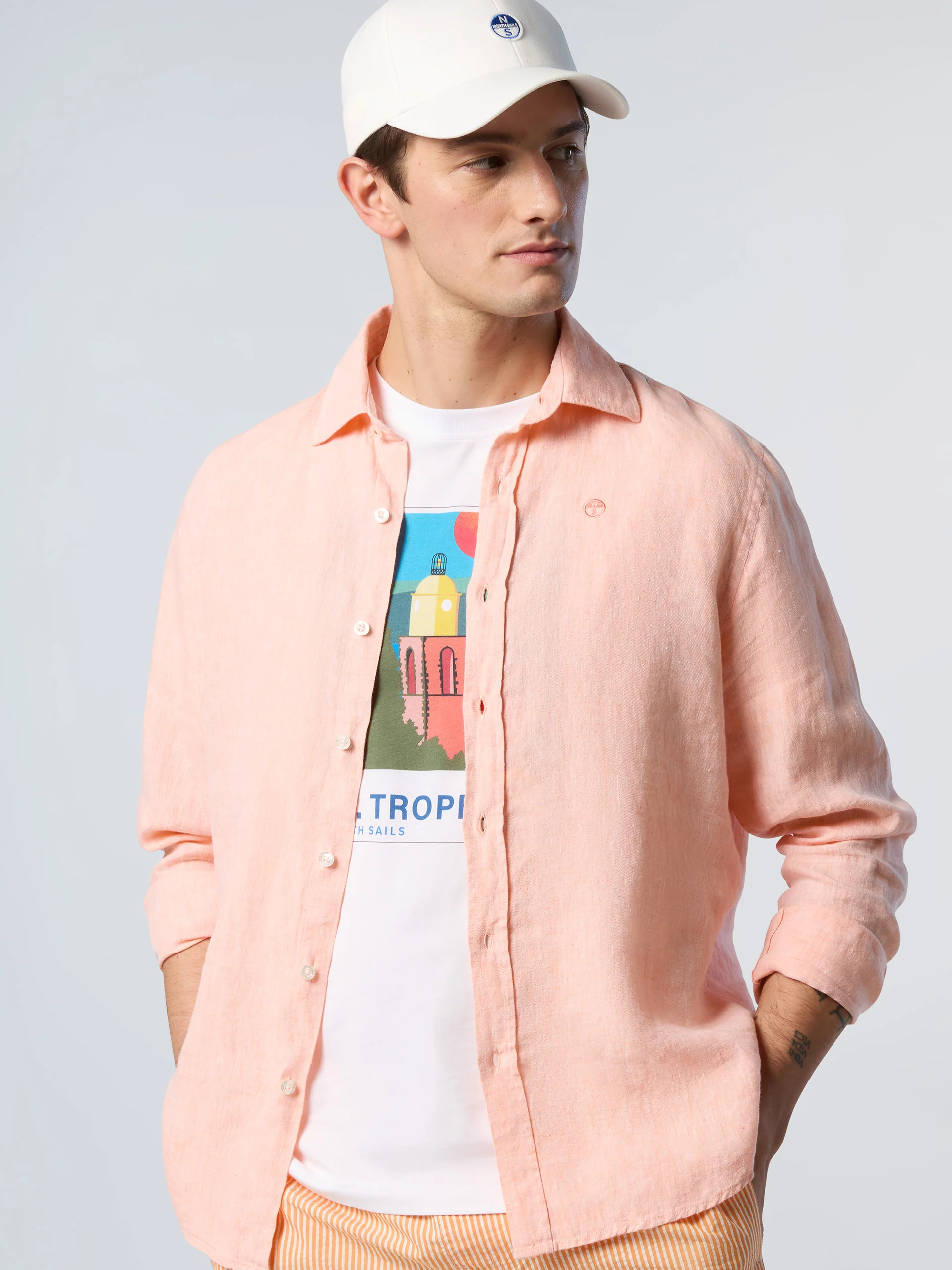 Linen shirt with embroidered logo - Image 32