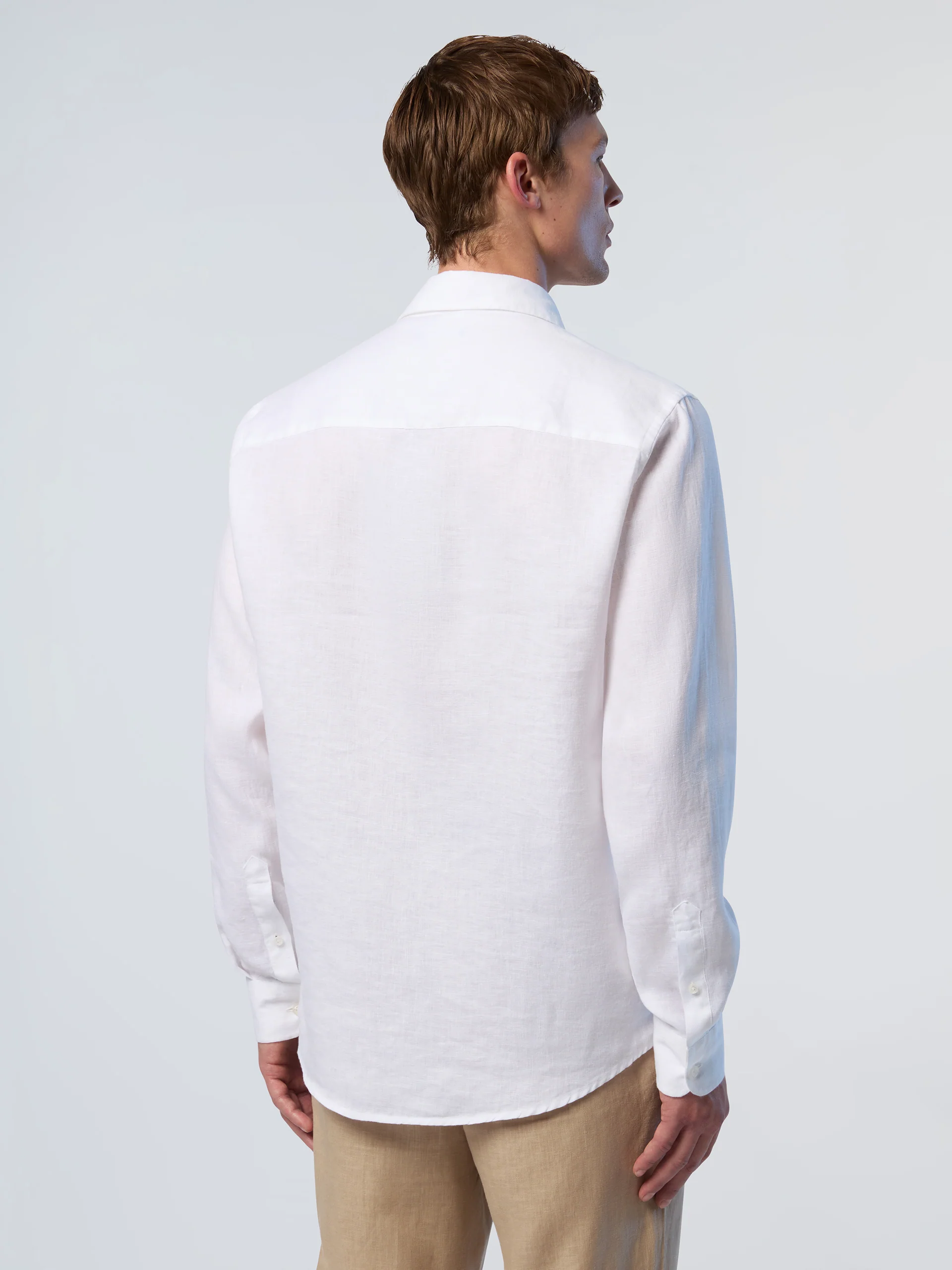 Linen shirt with embroidered logo - Image 4