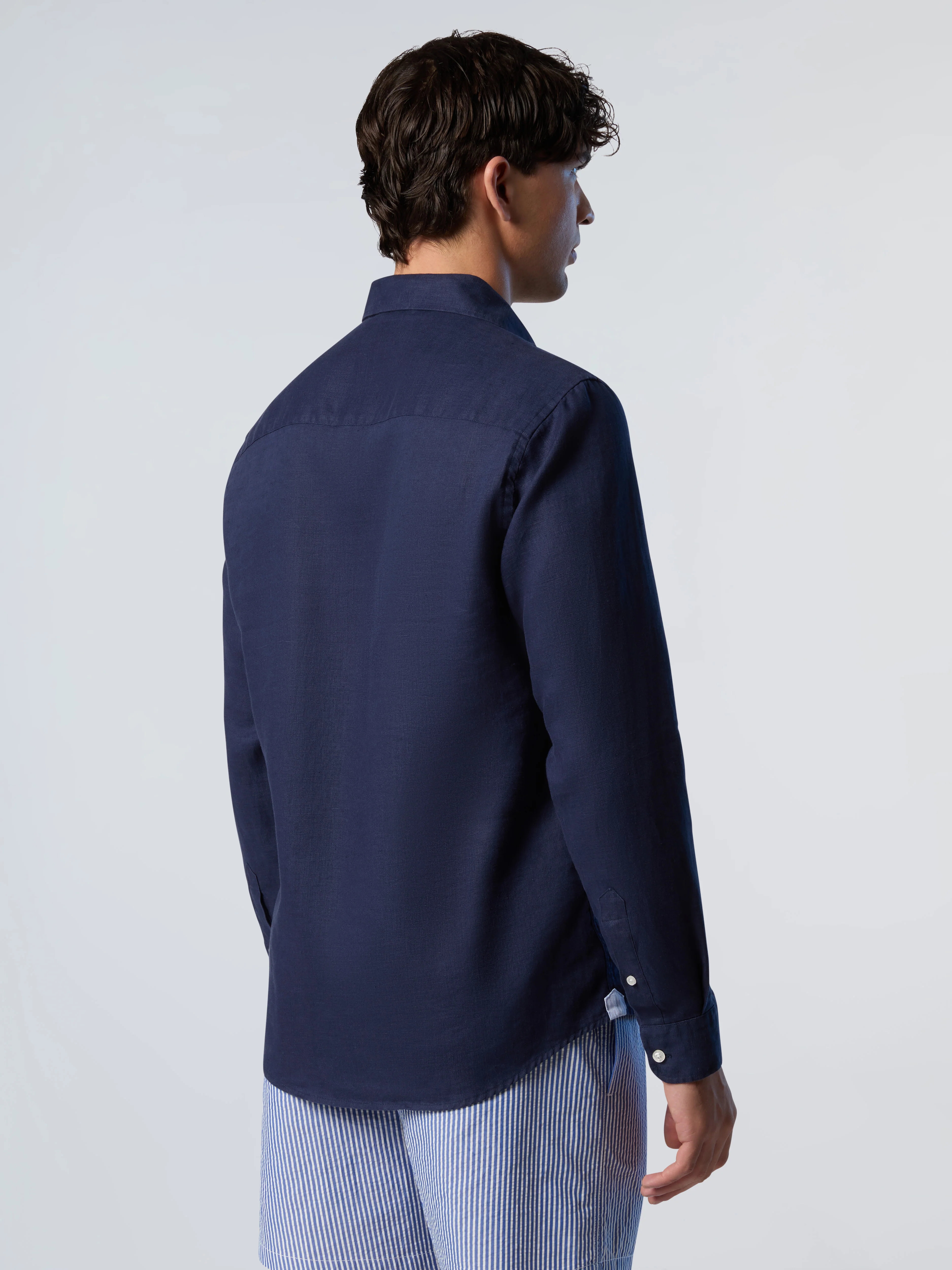 Linen shirt with embroidered logo - Image 51