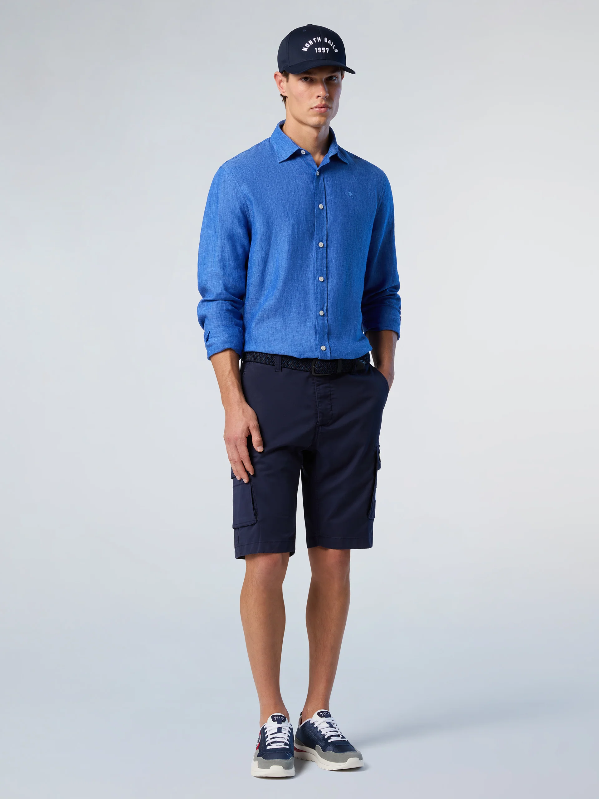 Linen shirt with embroidered logo - Image 58