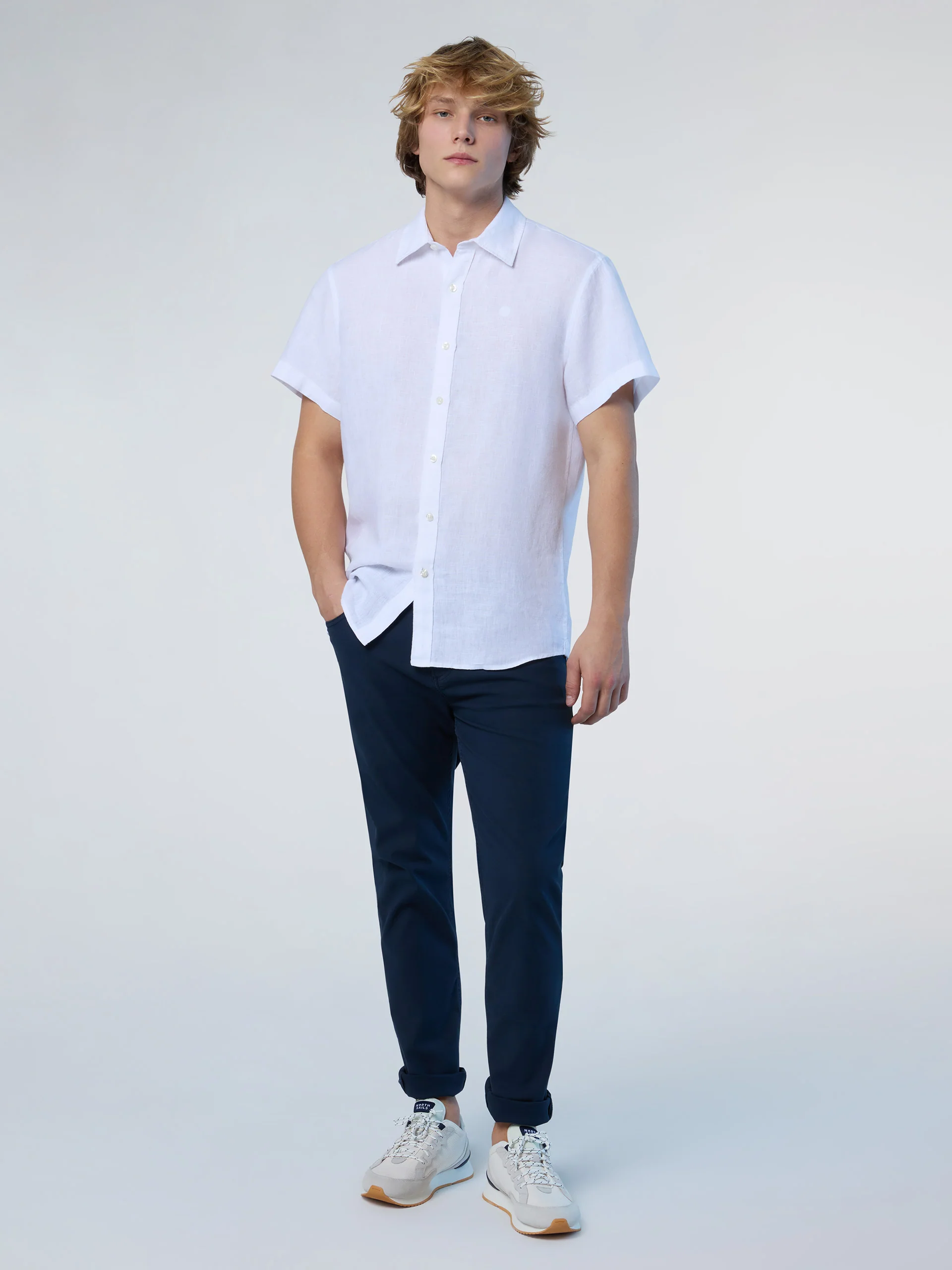 Short-sleeved linen shirt - Image 5