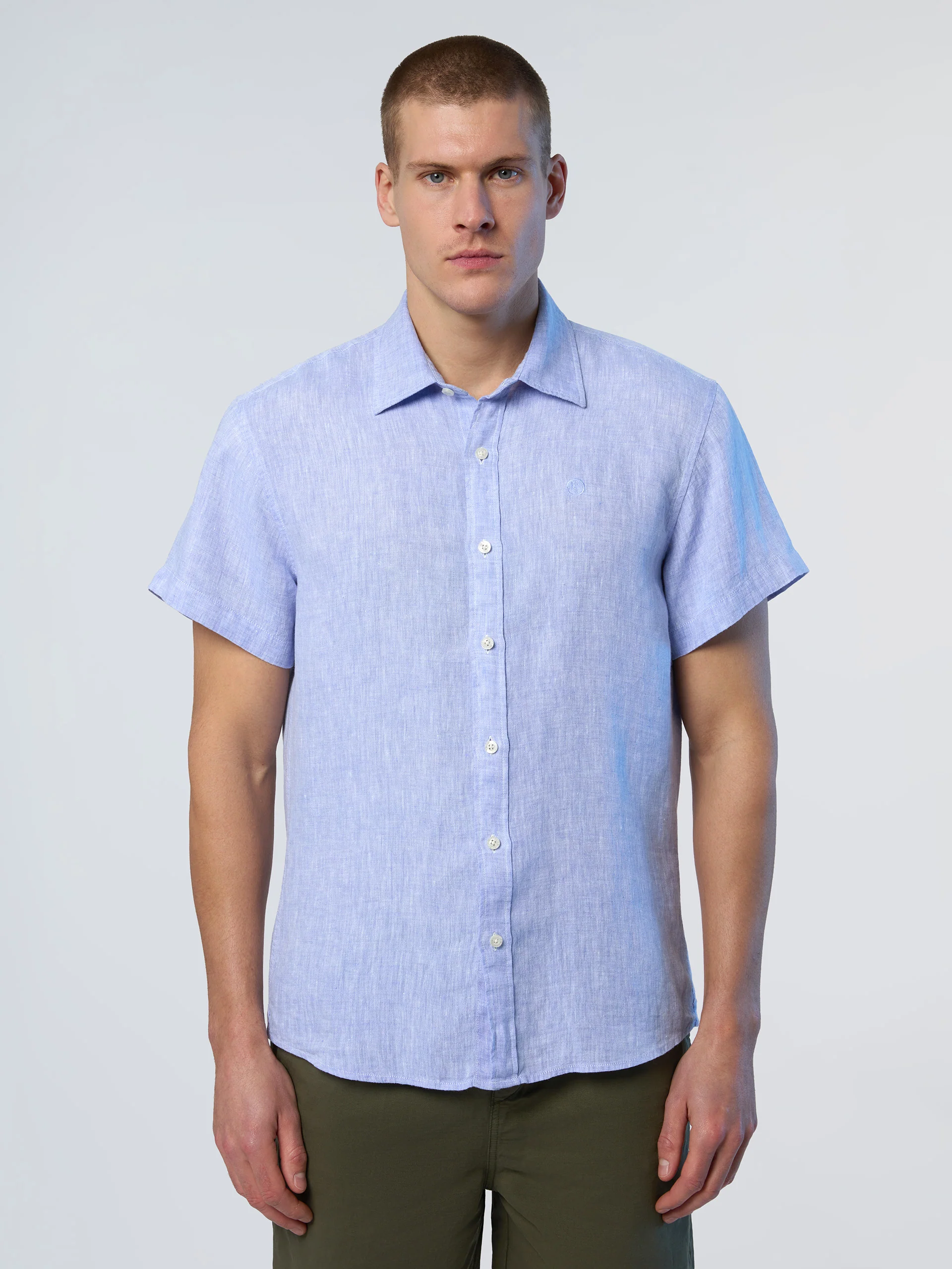 Short-sleeved linen shirt - Image 7