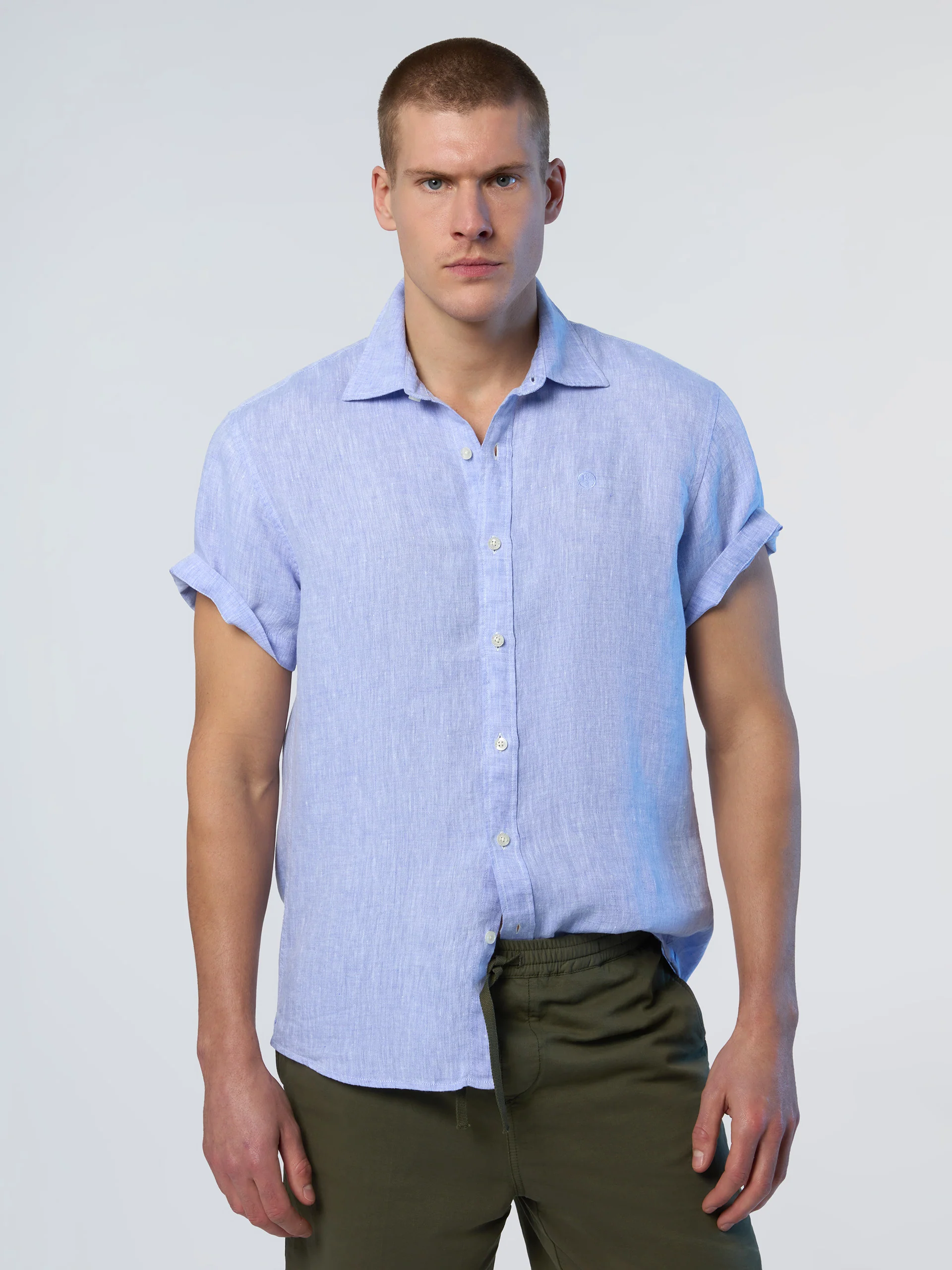 Short-sleeved linen shirt - Image 8