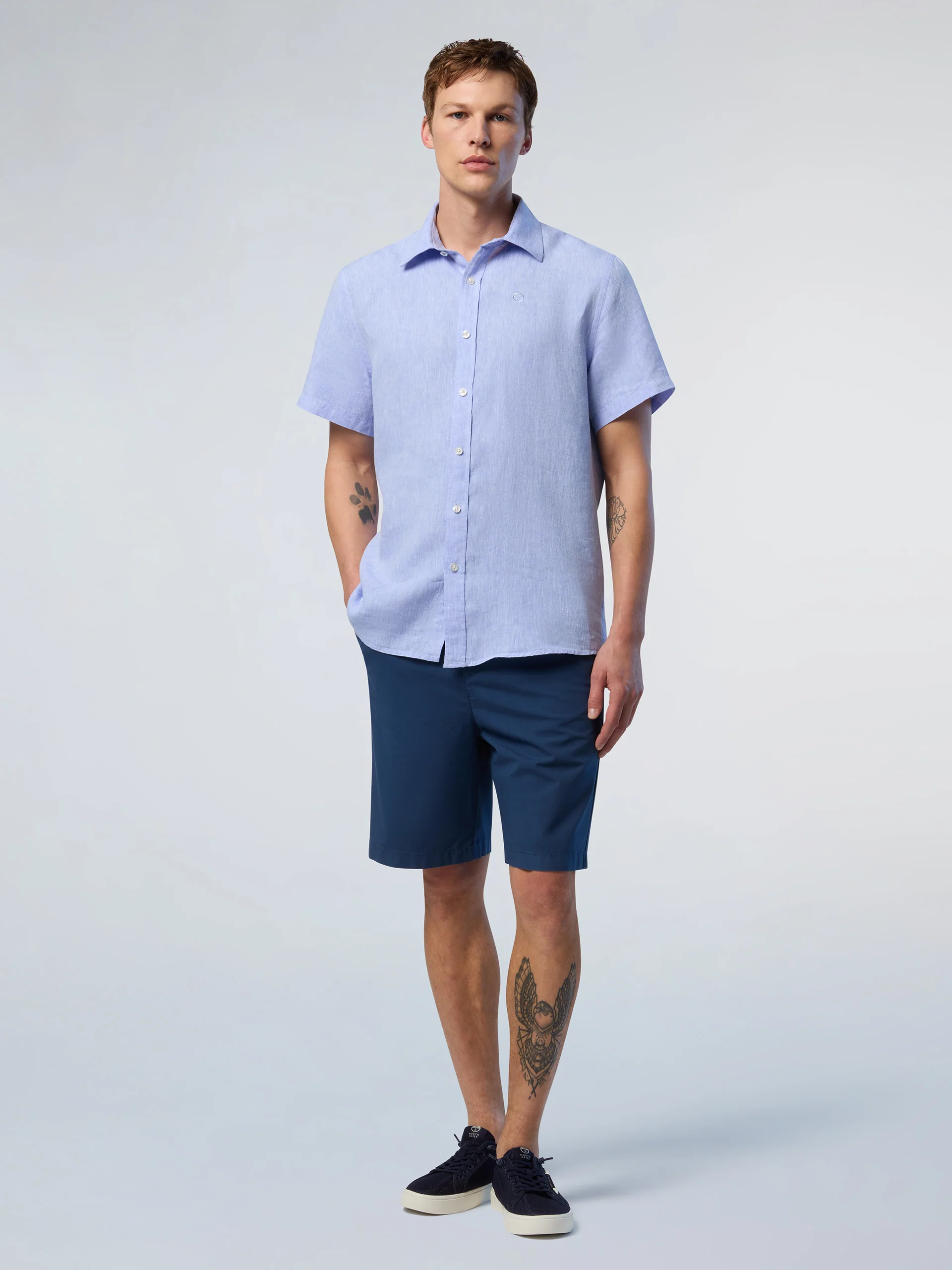Short-sleeved linen shirt - Image 17