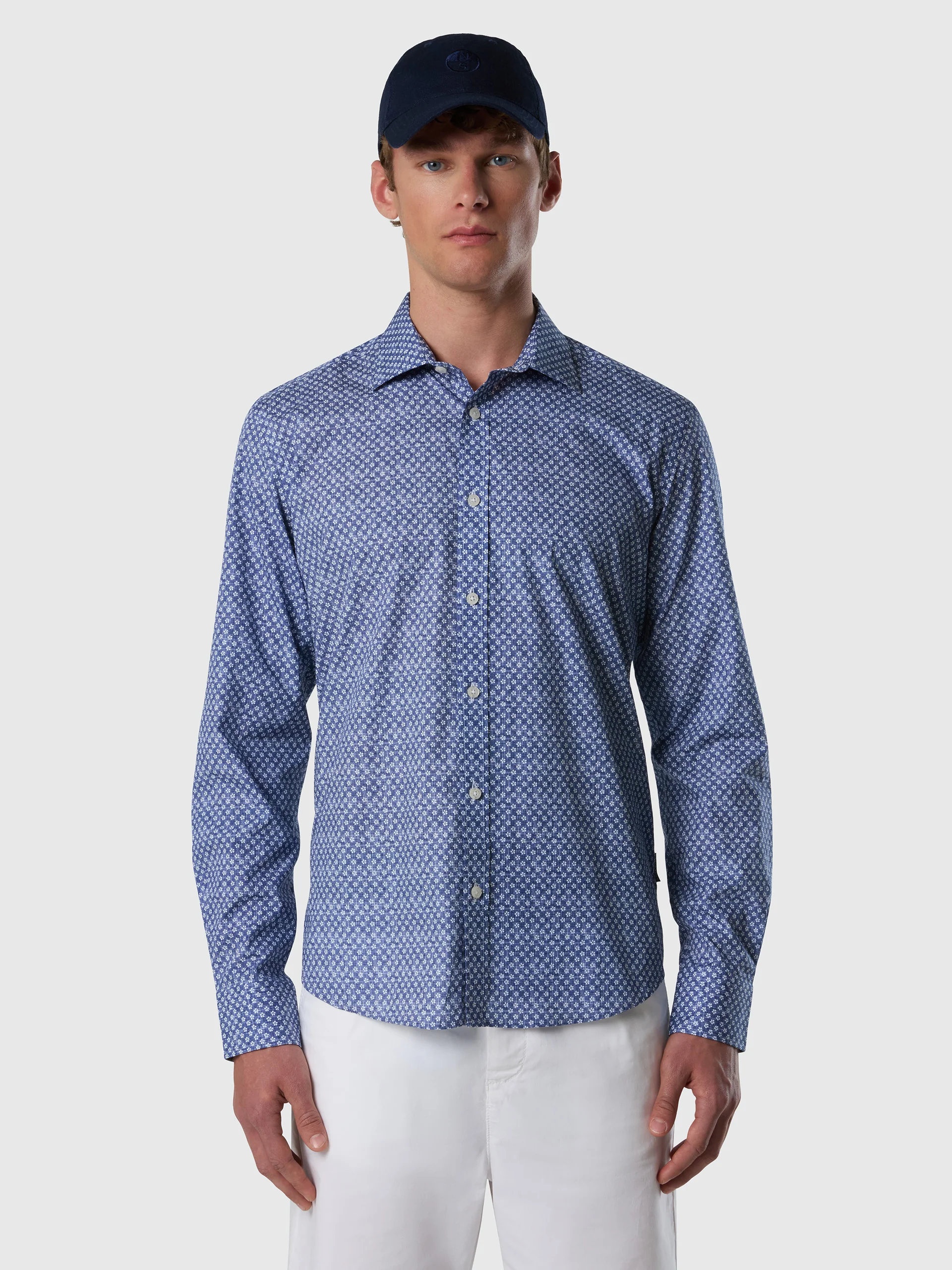 Patterned poplin shirt