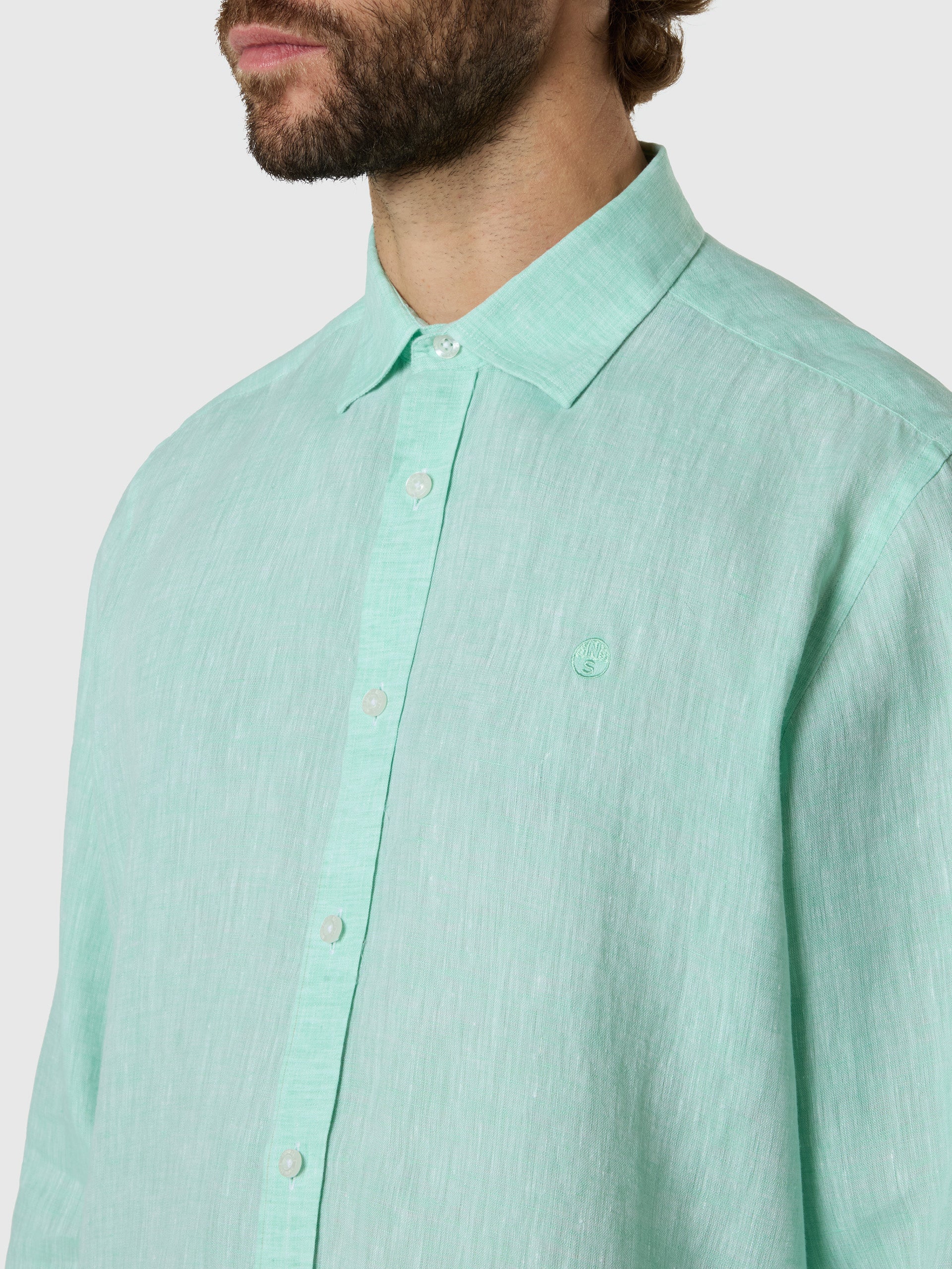 Long-sleeved linen shirt - Image 17